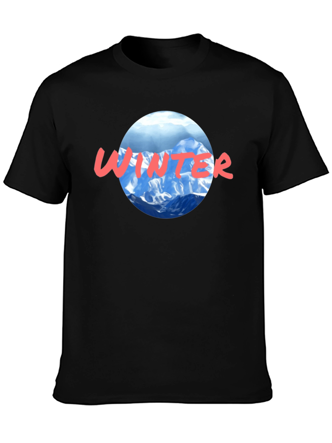 Winter Graphic T-Shirt - Mountain Scene