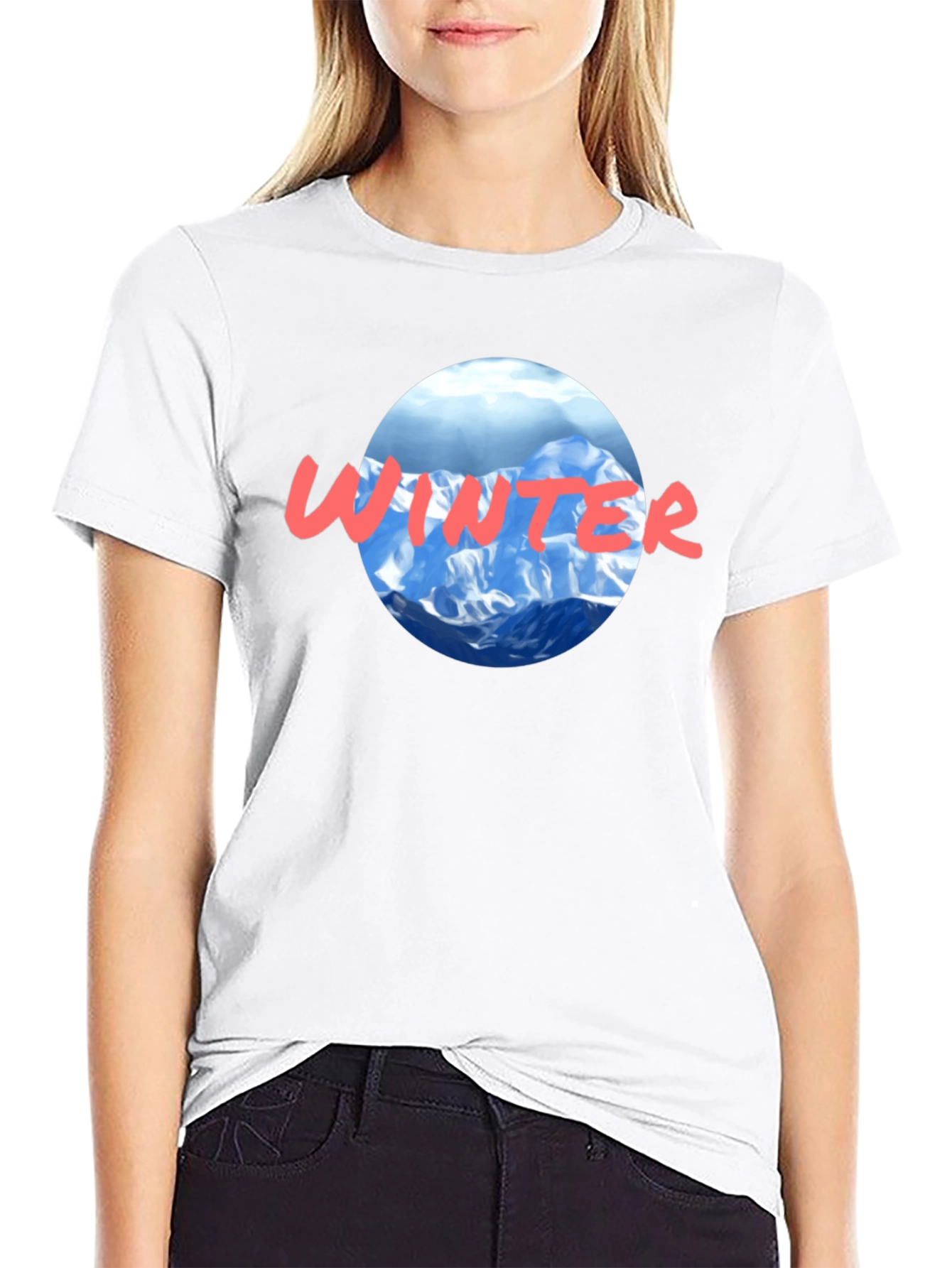 Winter Graphic T-Shirt - Mountain Scene