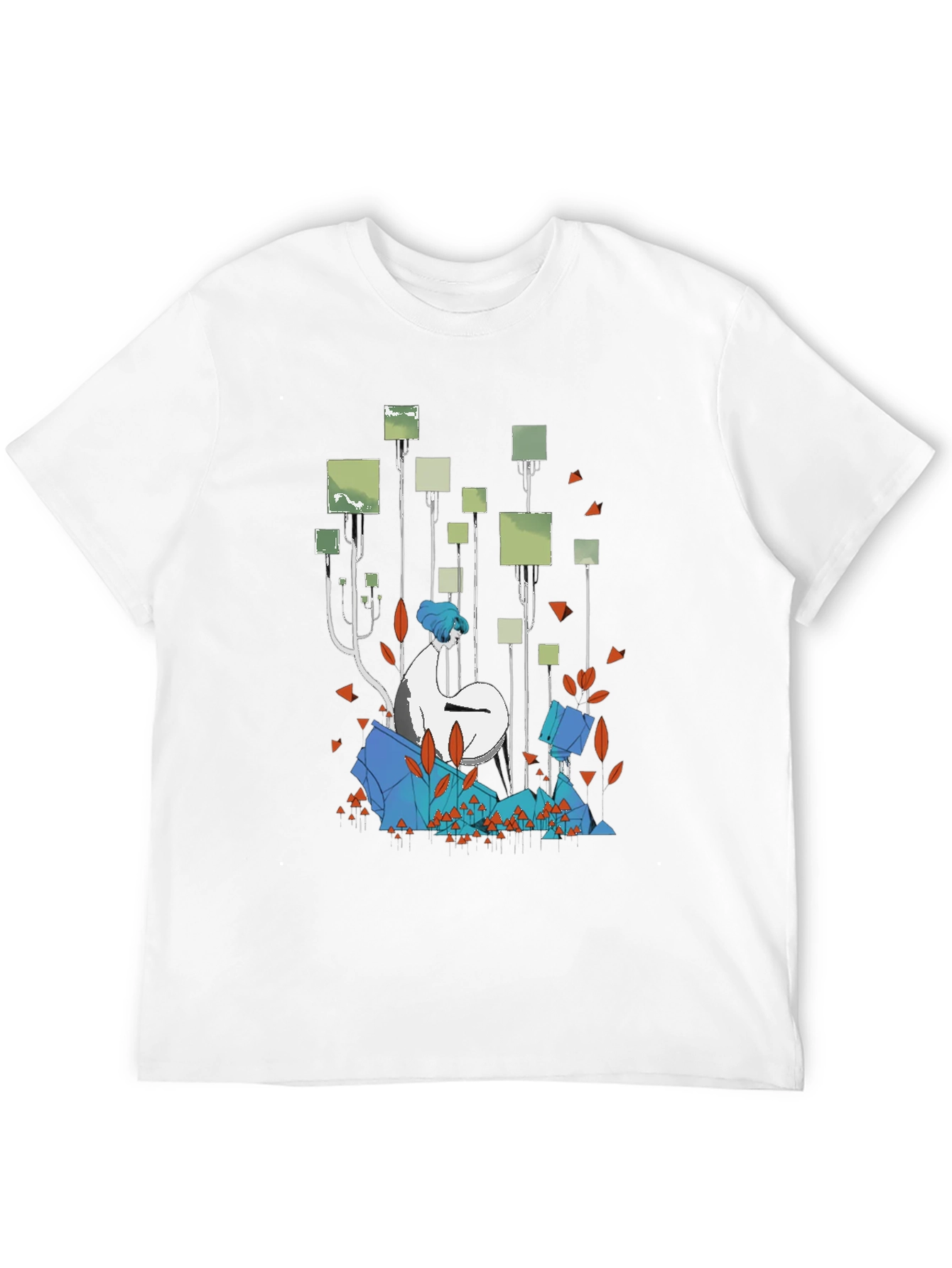 Abstract Forest Graphic Black T-Shirt