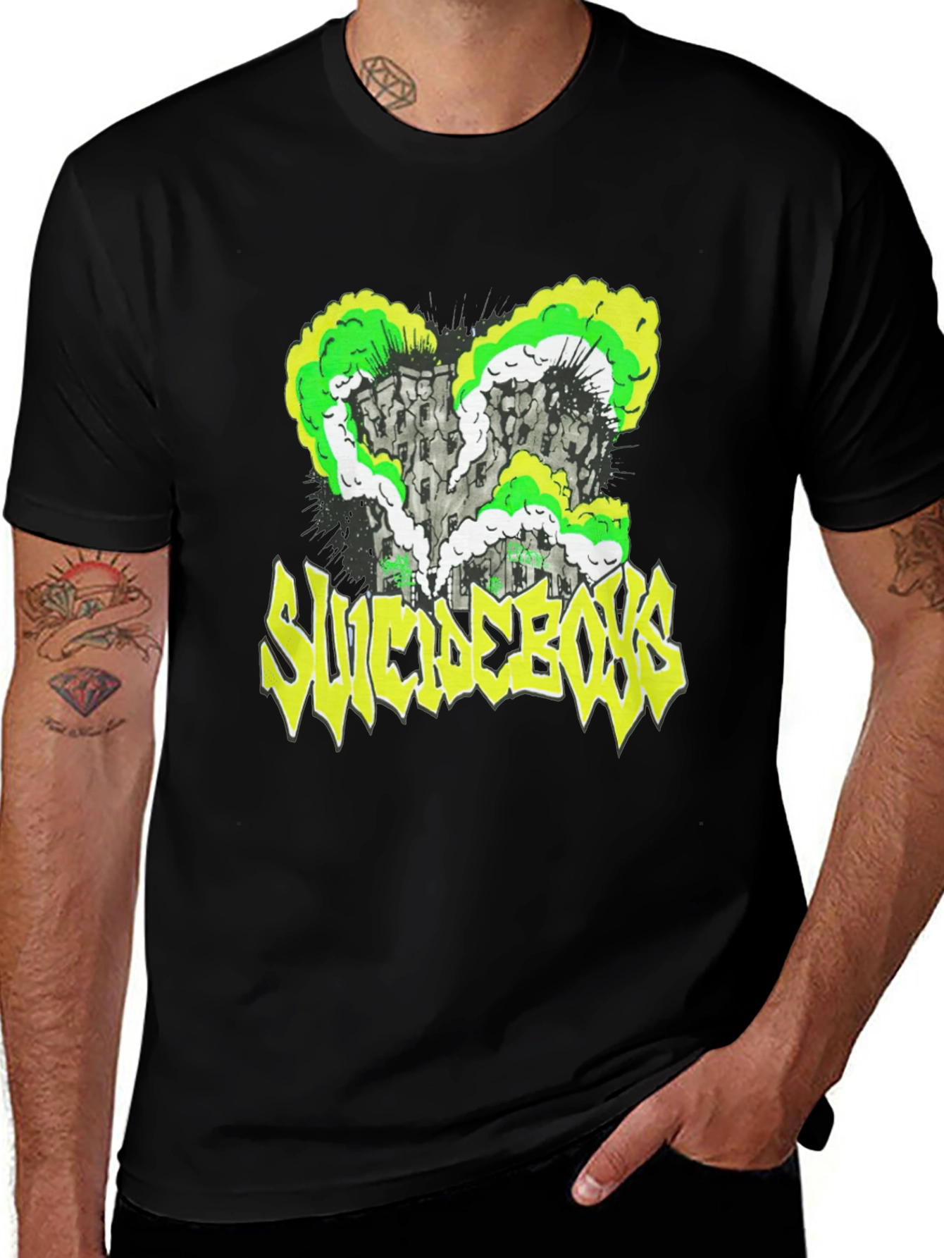 Suicideboys Graphic Print T-Shirt Black Cotton Tee