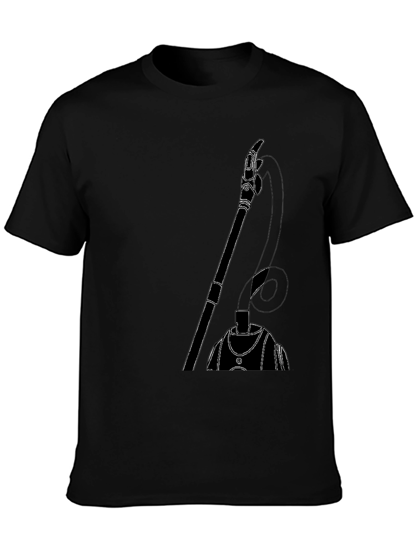 Abstract Vacuum Graphic Black T-Shirt