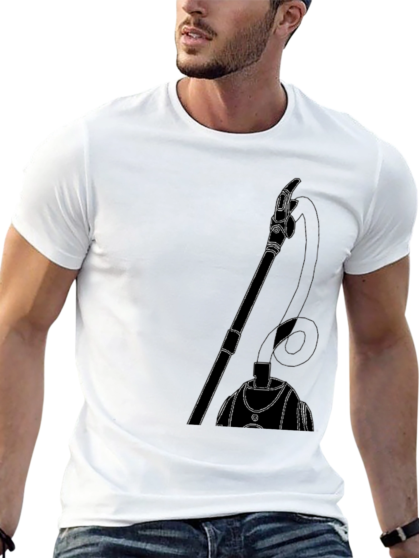 Abstract Vacuum Graphic Black T-Shirt