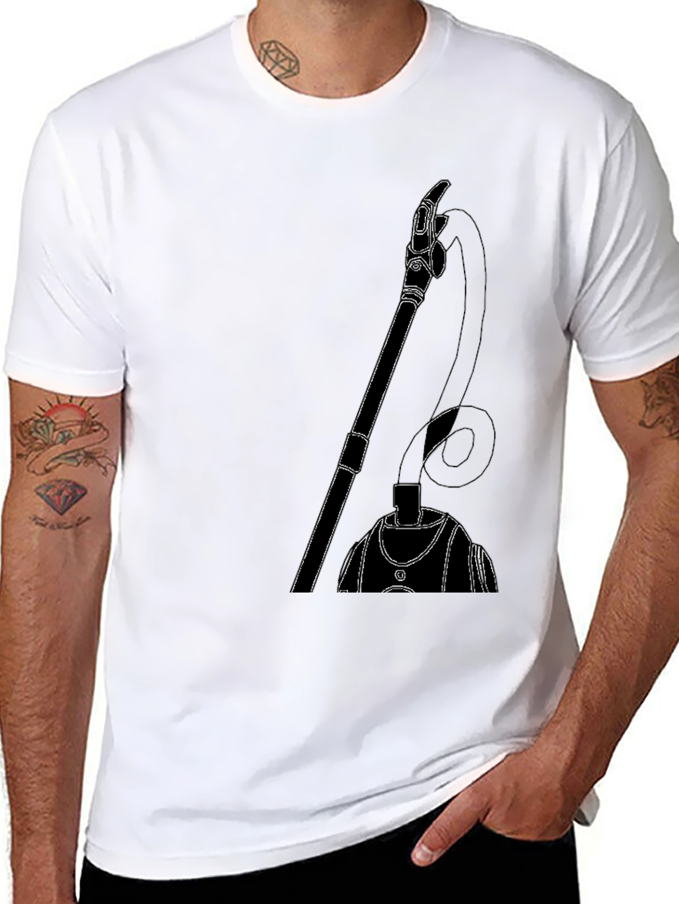 Abstract Vacuum Graphic Black T-Shirt