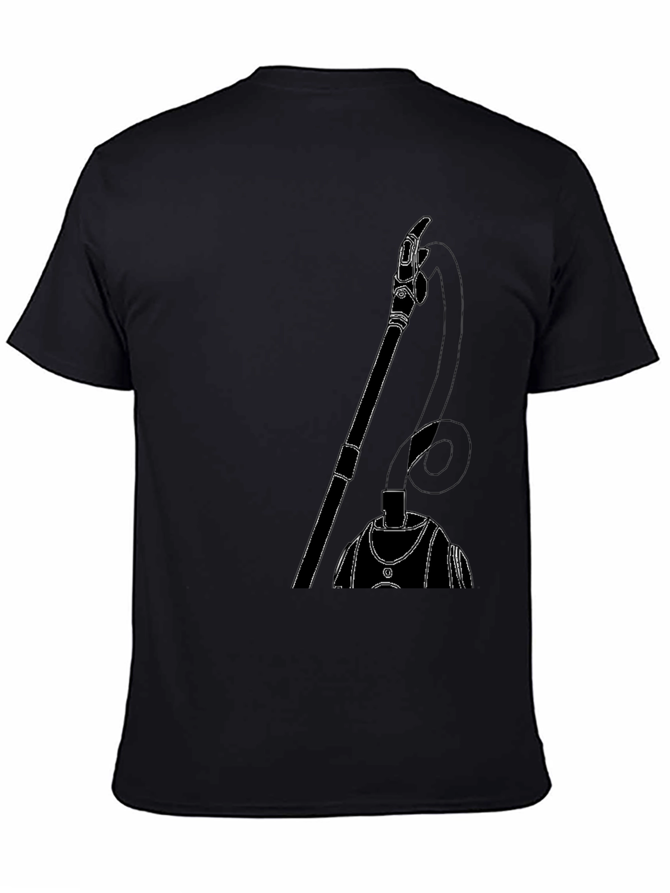 Abstract Vacuum Graphic Black T-Shirt