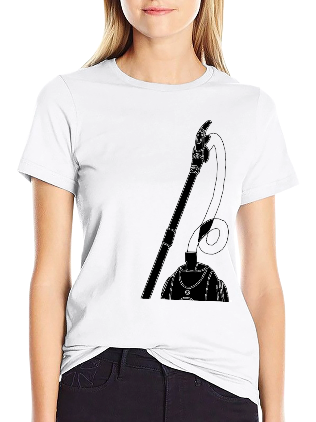 Abstract Vacuum Graphic Black T-Shirt