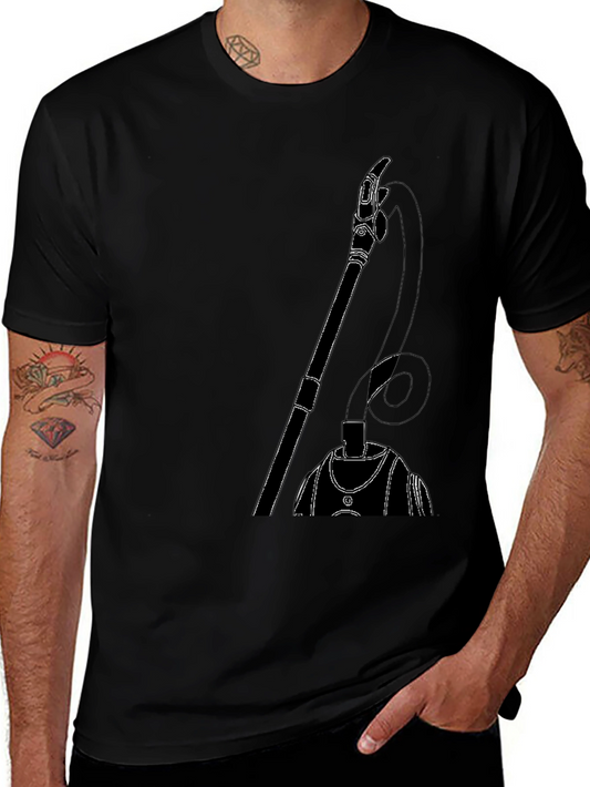 Abstract Vacuum Graphic Black T-Shirt