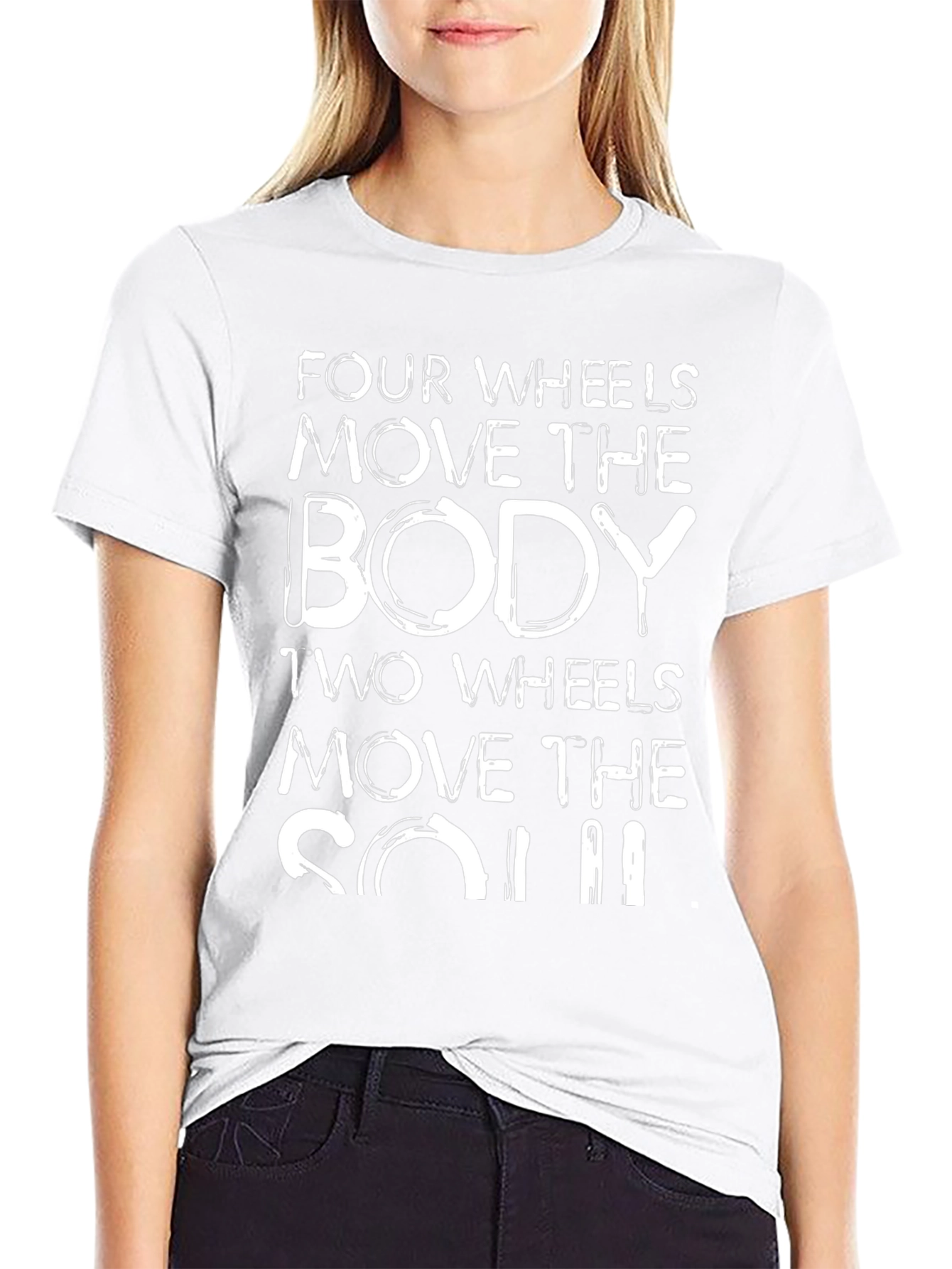 Four Wheels Body Two Wheels Soul Graphic Tee