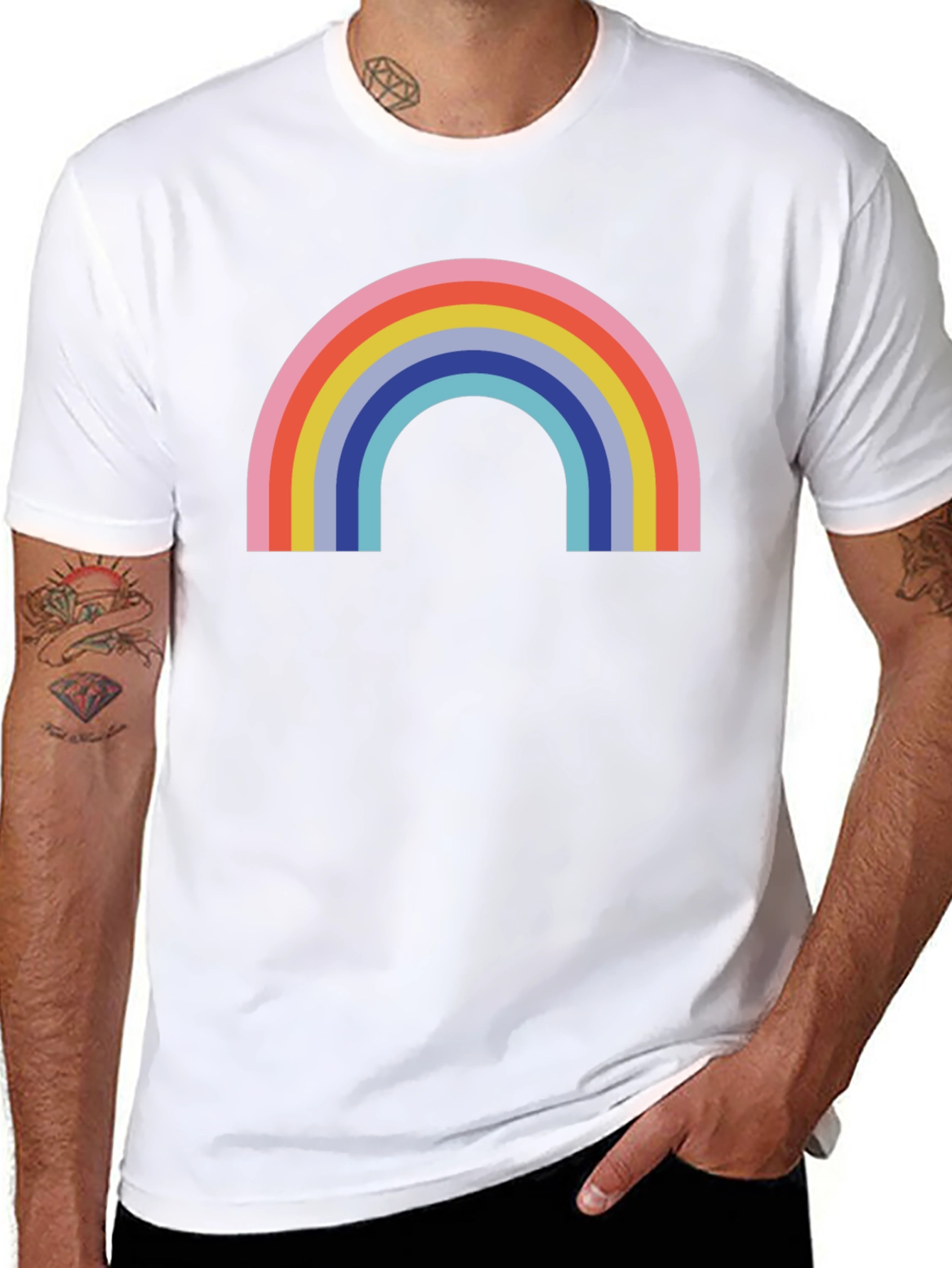 Retro Rainbow Graphic Tee - Classic Comfort