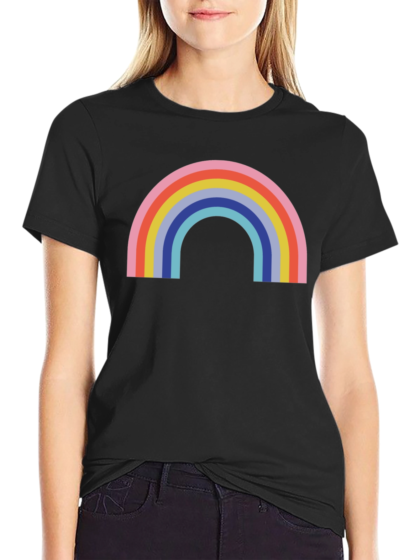 Retro Rainbow Graphic Tee - Classic Comfort