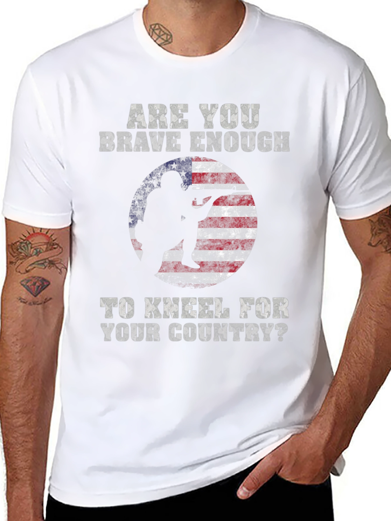 Brave Enough to Kneel Patriotic T-Shirt