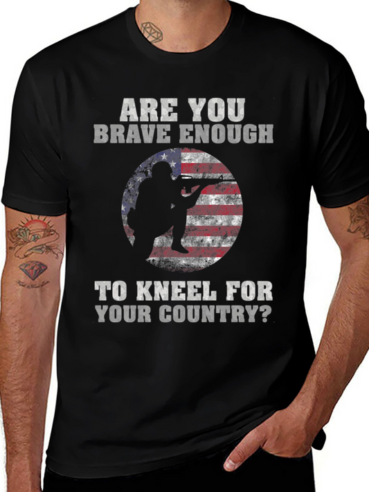 Brave Enough to Kneel Patriotic T-Shirt