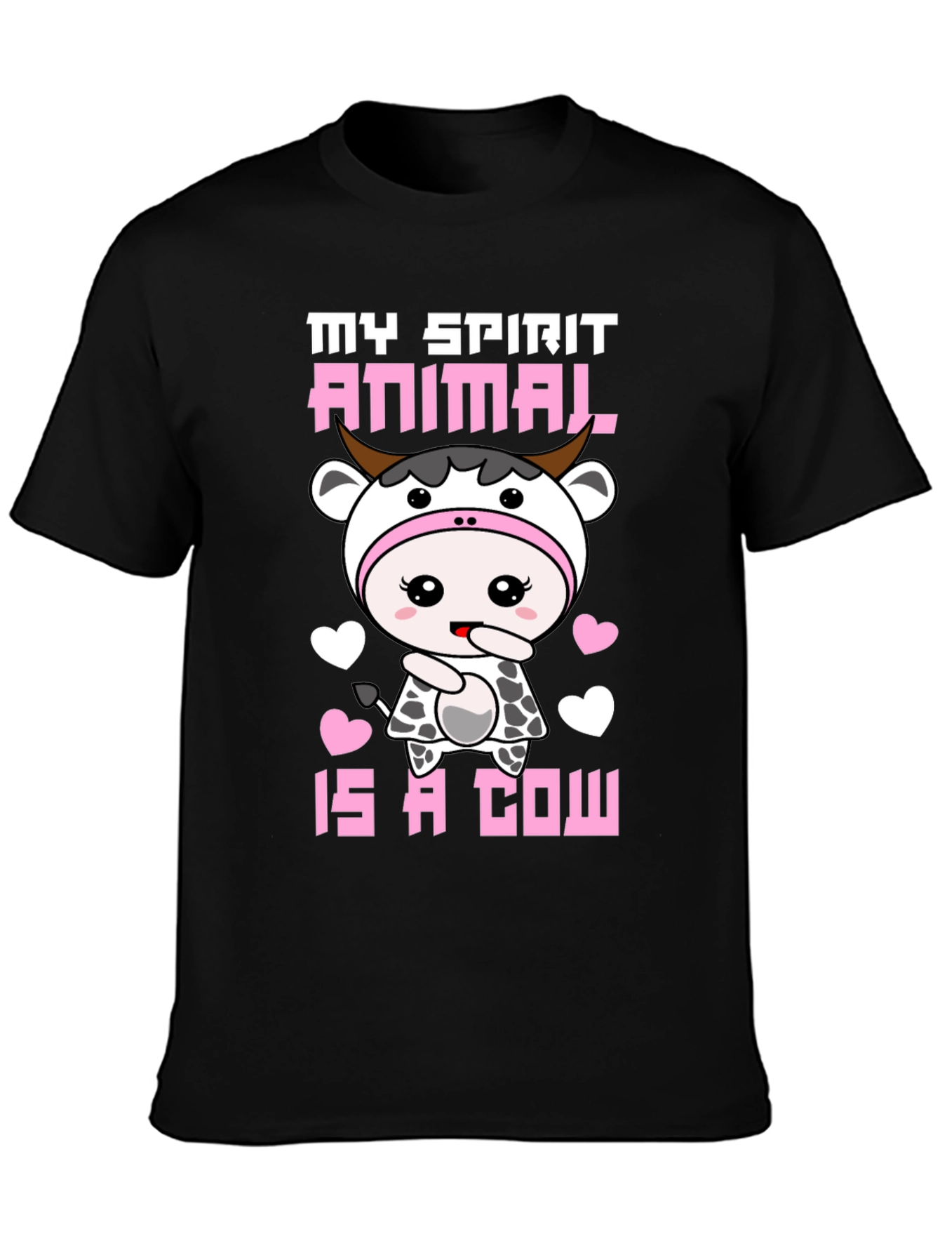 Cute Cow Spirit Animal Graphic T-Shirt