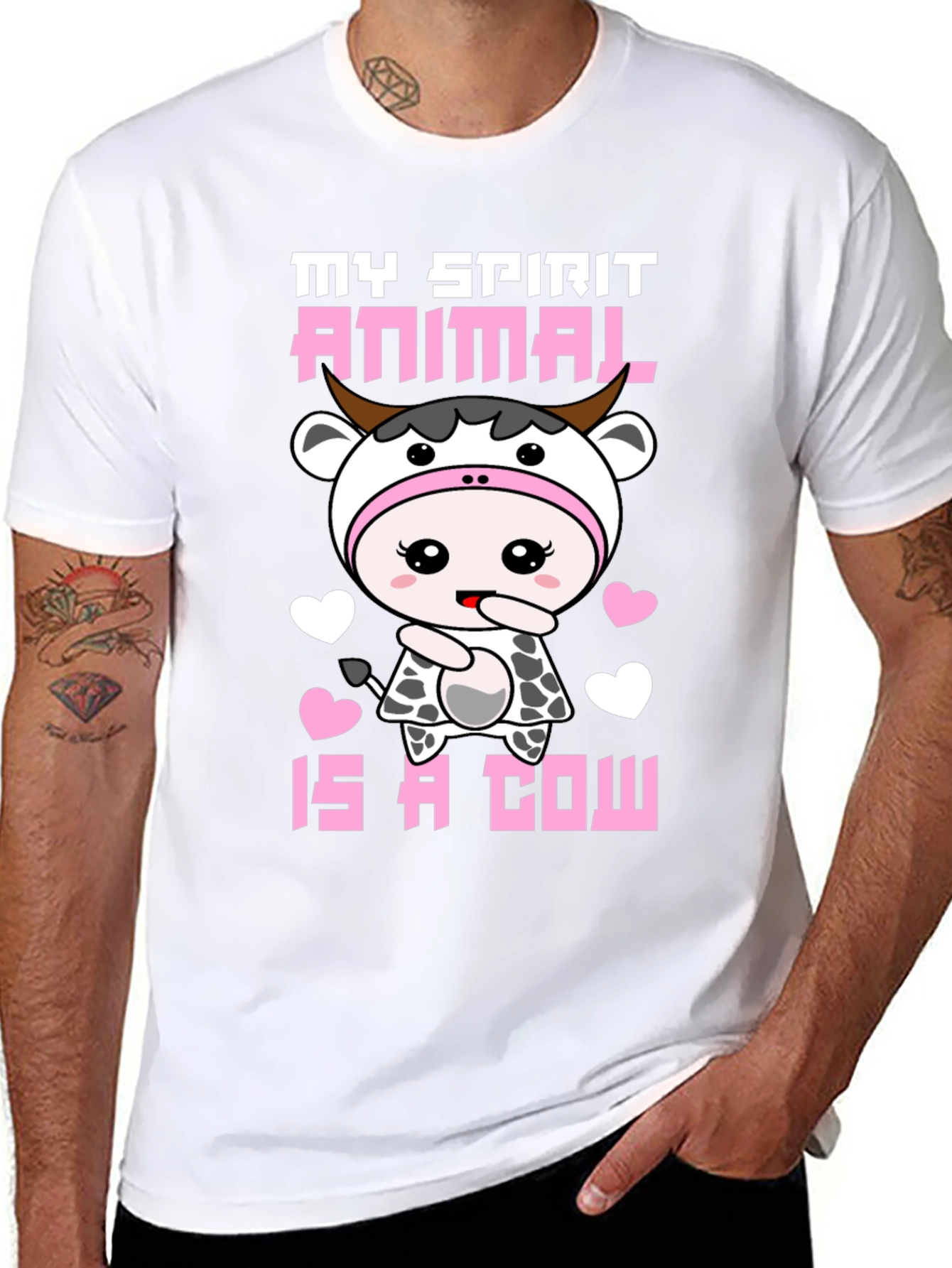 Cute Cow Spirit Animal Graphic T-Shirt