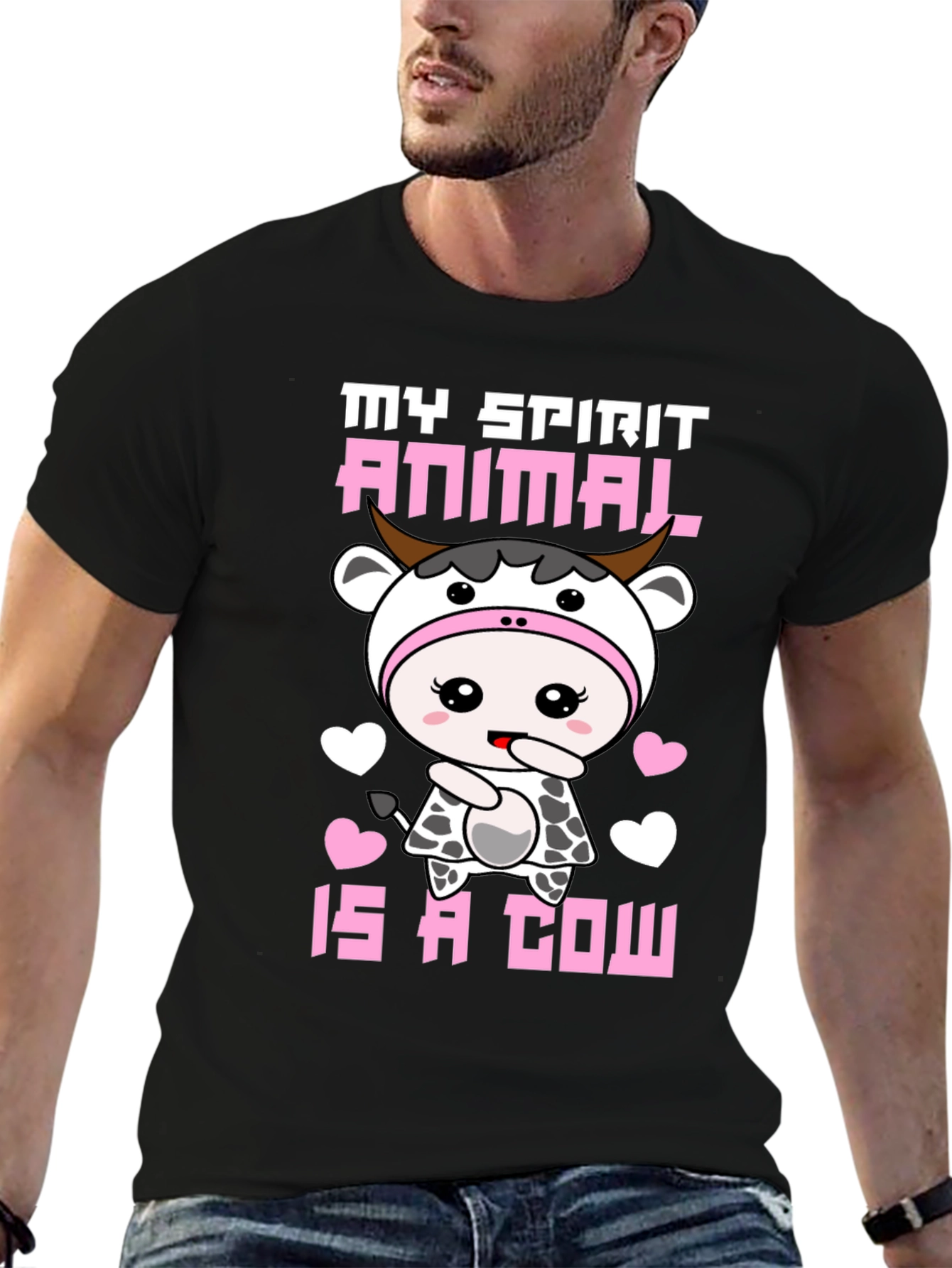 Cute Cow Spirit Animal Graphic T-Shirt