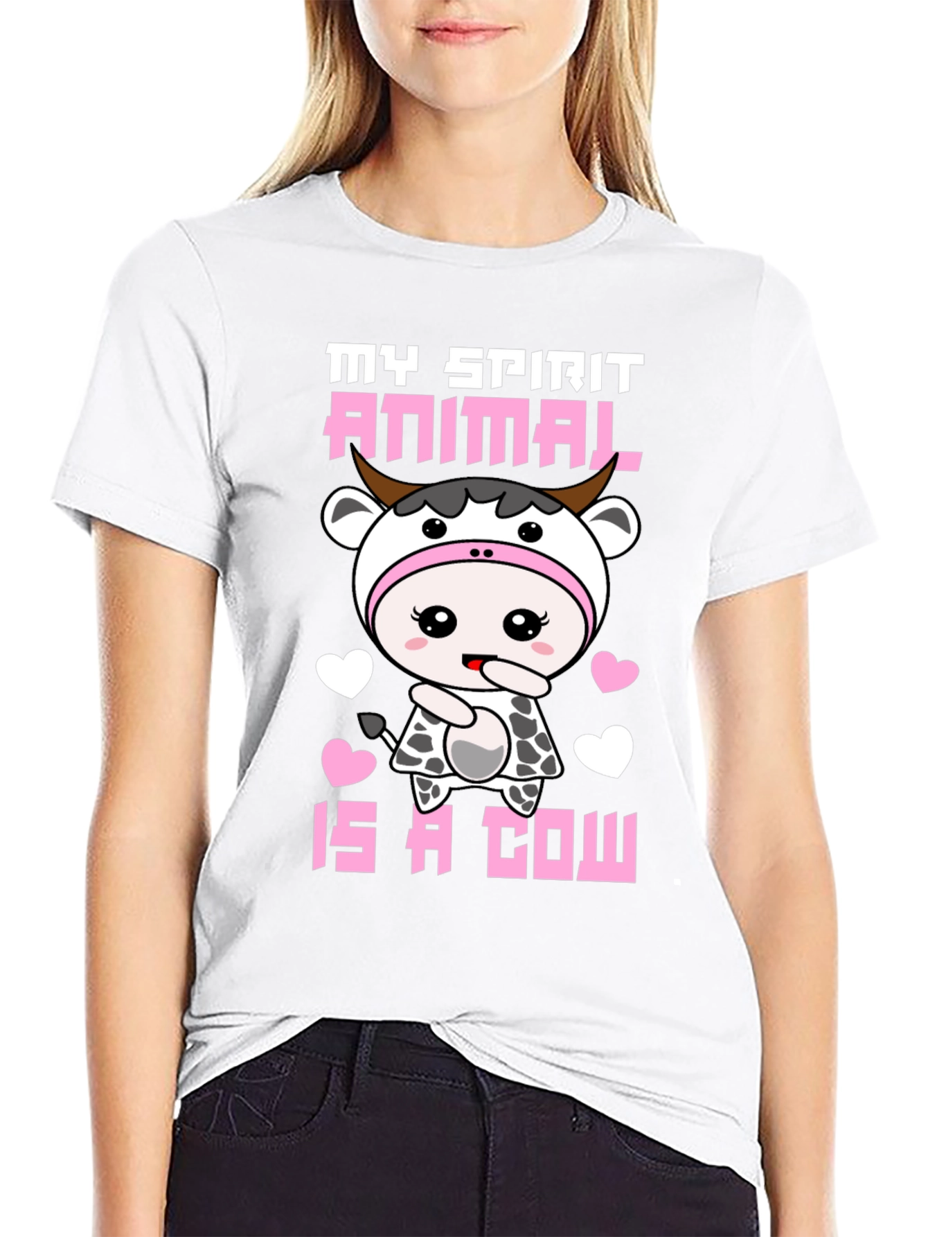 Cute Cow Spirit Animal Graphic T-Shirt