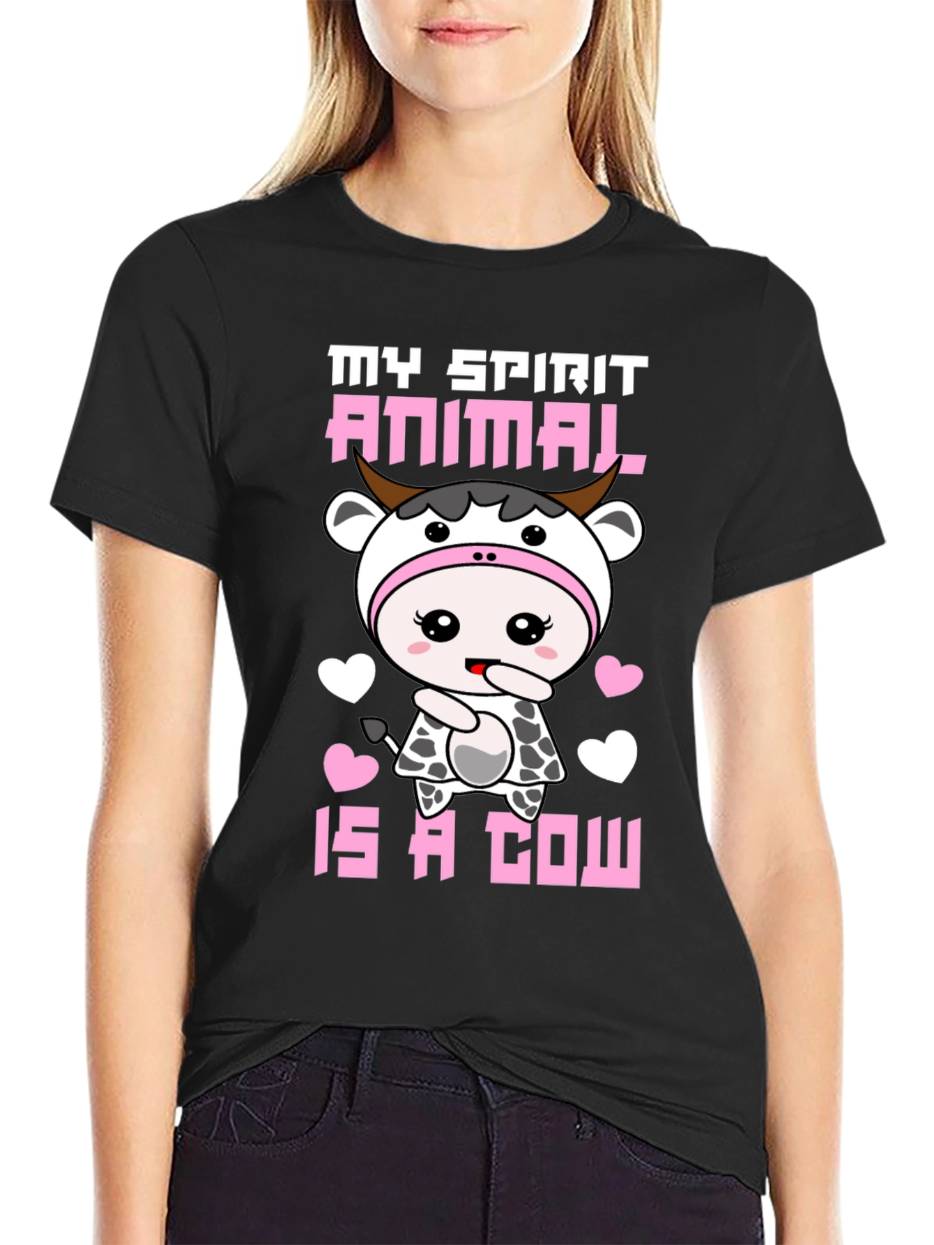 Cute Cow Spirit Animal Graphic T-Shirt