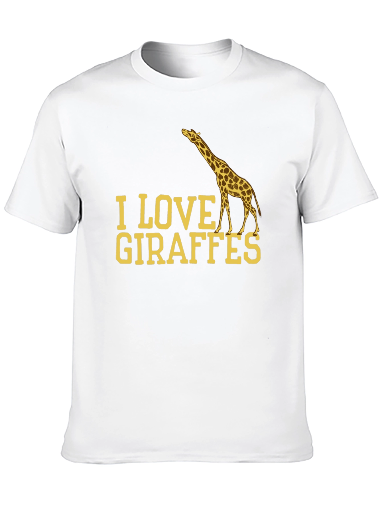 I Love Giraffes Black T-Shirt