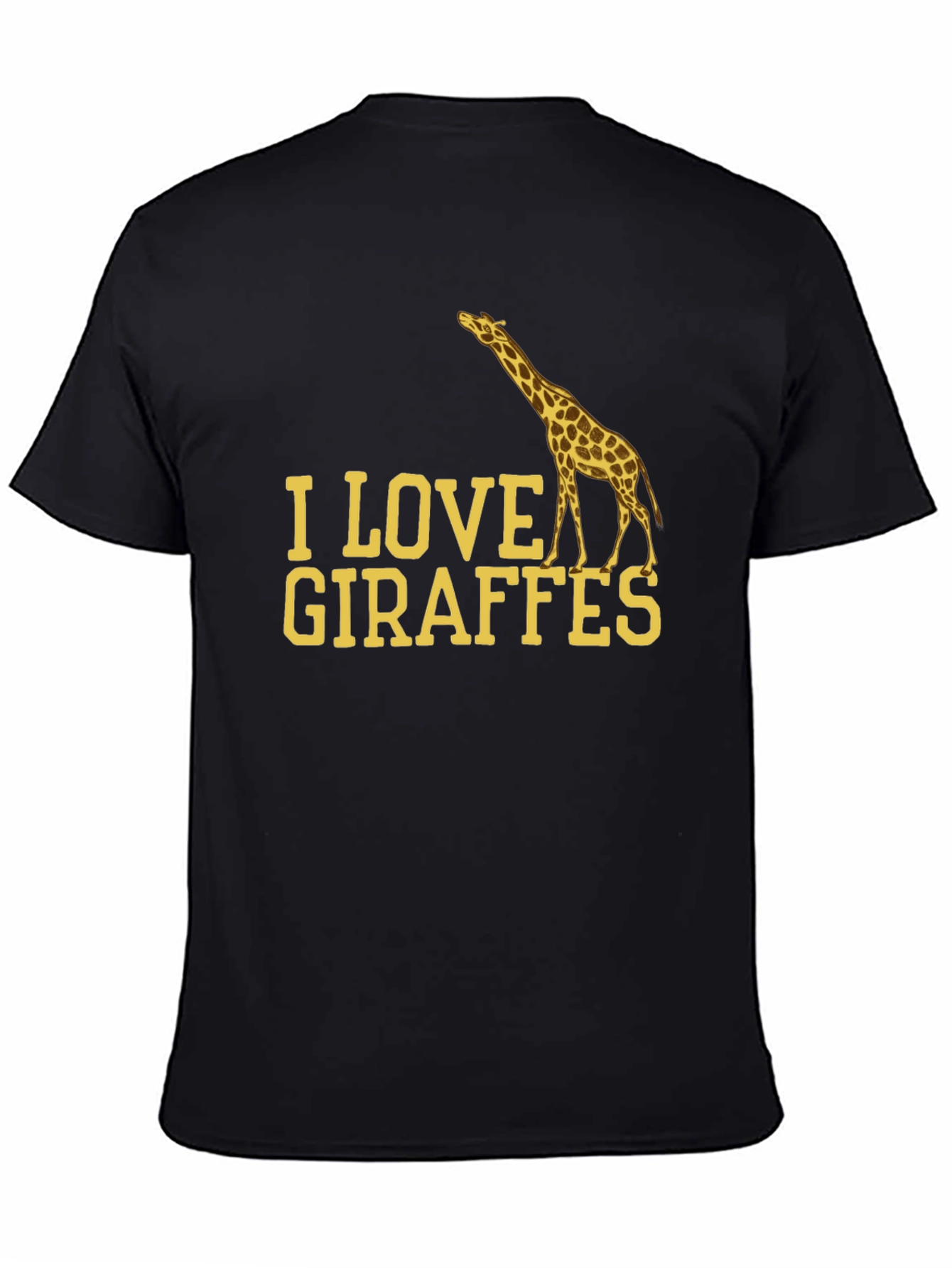 I Love Giraffes Black T-Shirt