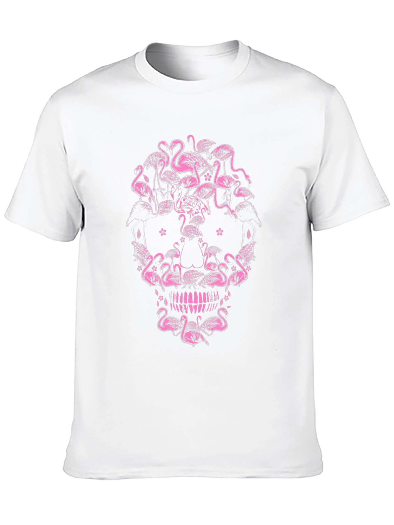 Flamingo Skull Graphic Tee - Unique Design