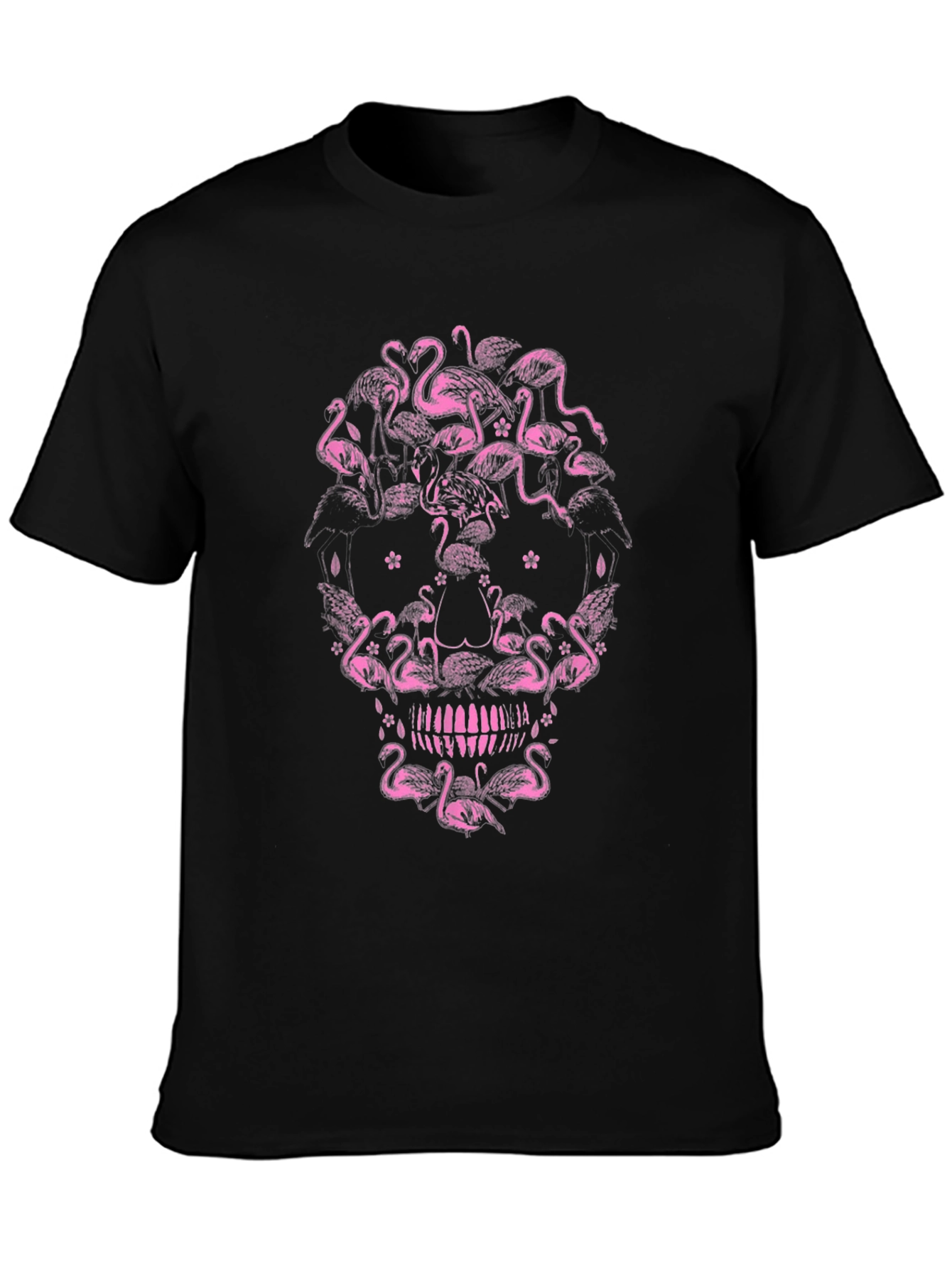 Flamingo Skull Graphic Tee - Unique Design
