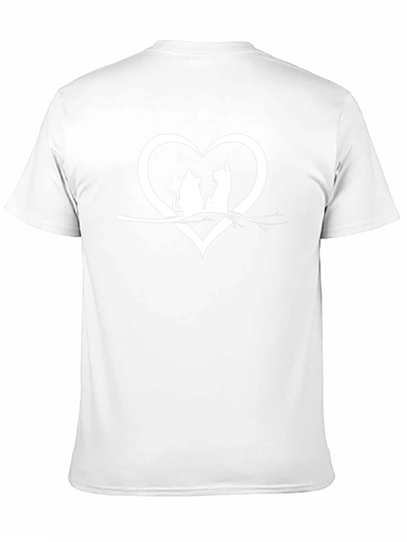 Cat Lovers Heart T-Shirt - Cute Feline Design