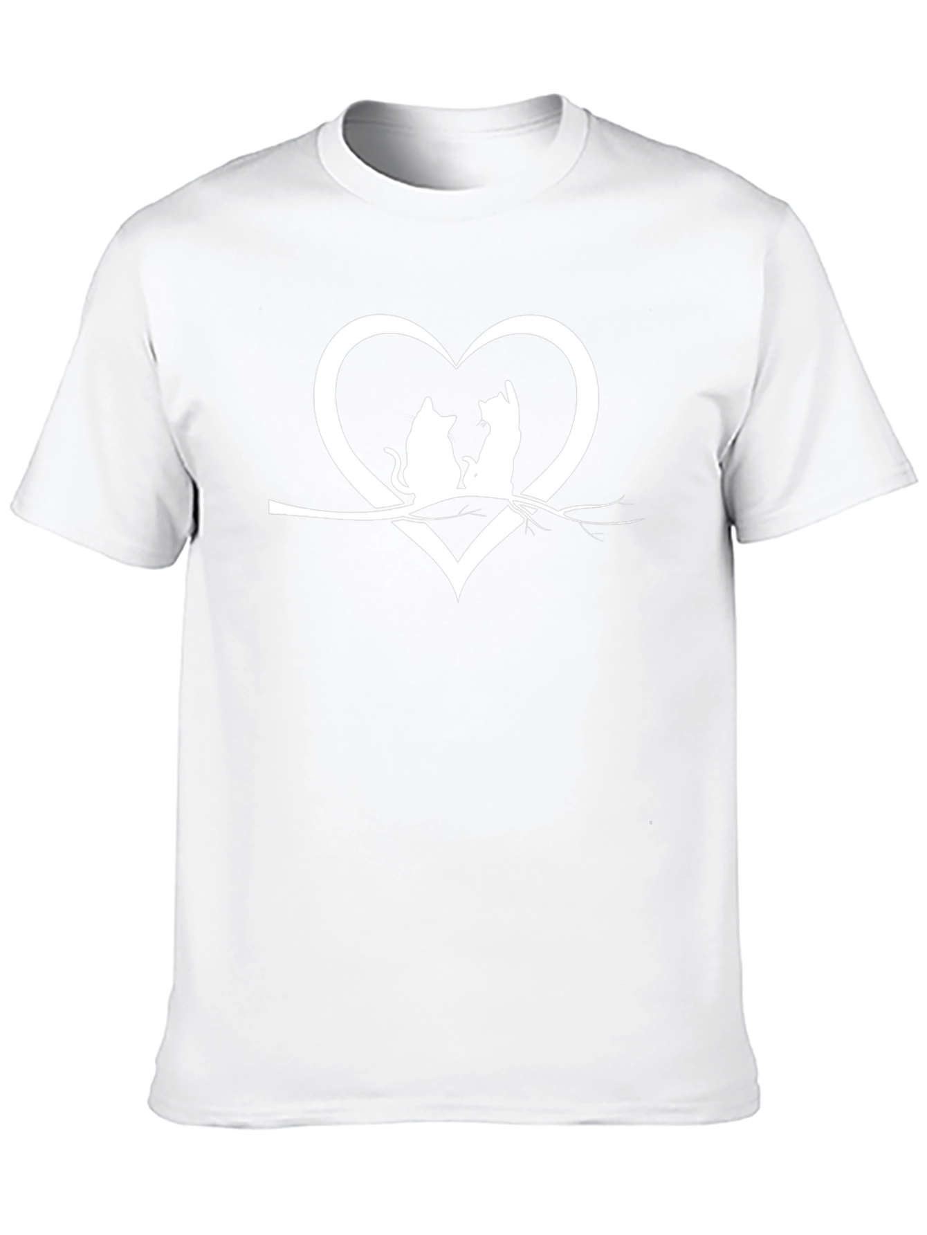 Cat Lovers Heart T-Shirt - Cute Feline Design
