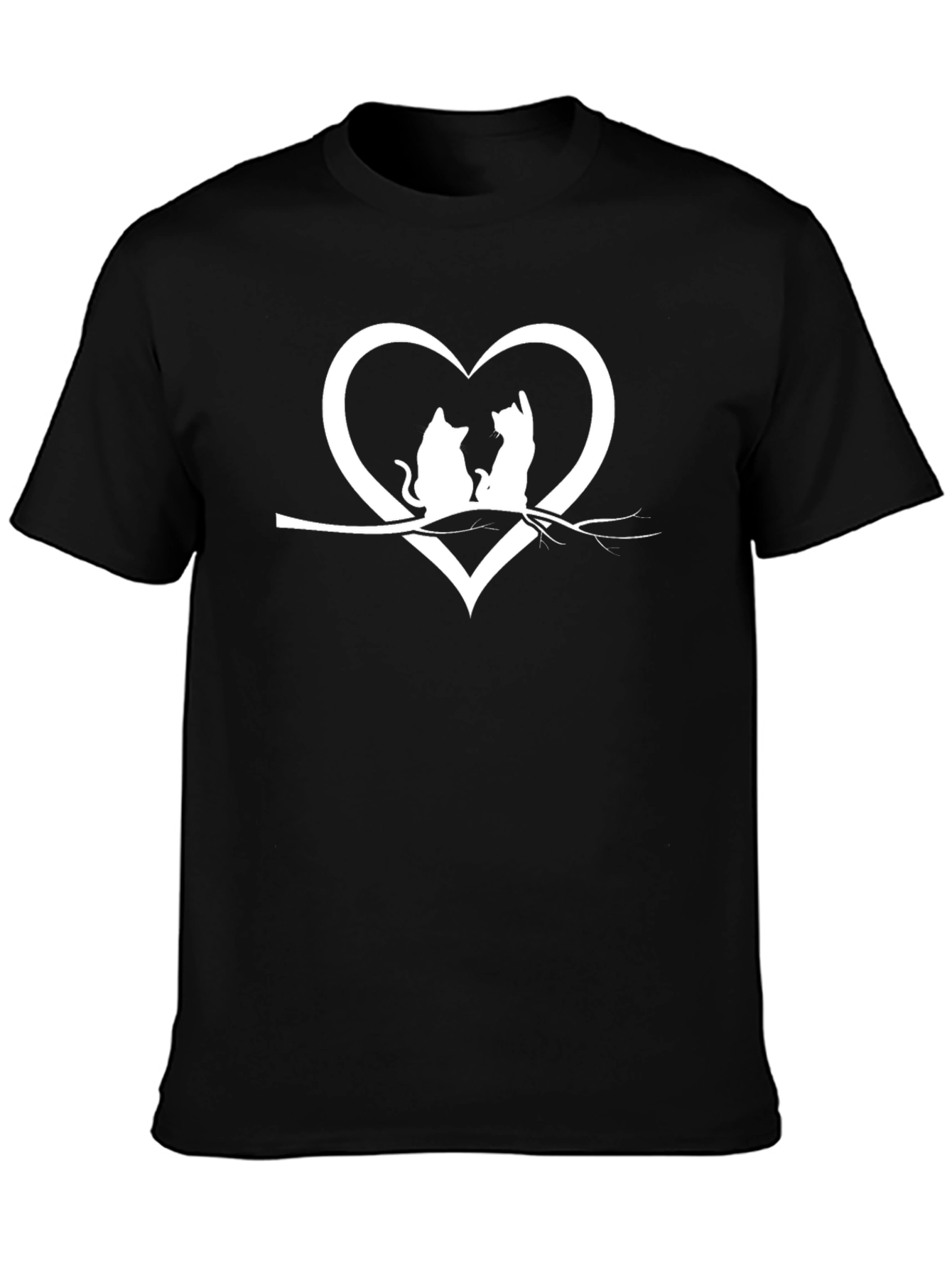Cat Lovers Heart T-Shirt - Cute Feline Design
