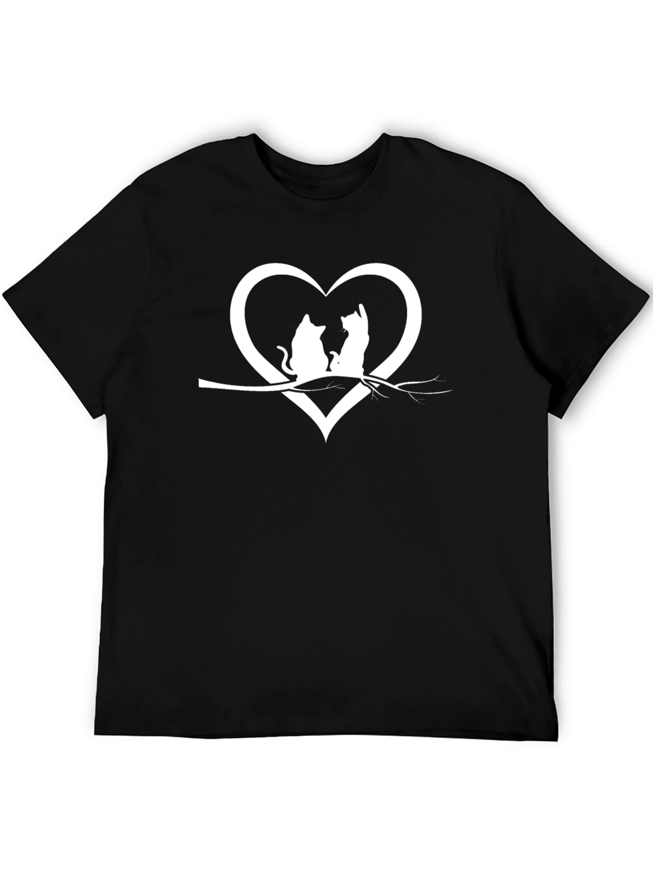 Cat Lovers Heart T-Shirt - Cute Feline Design