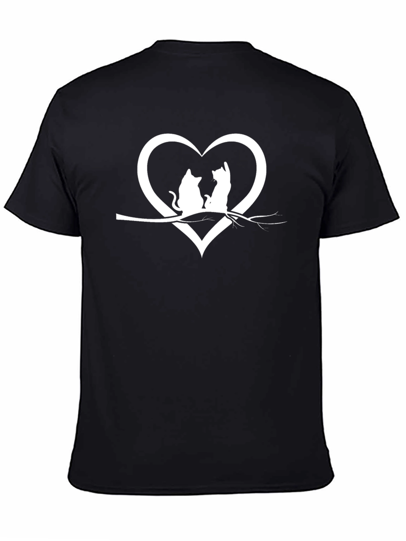 Cat Lovers Heart T-Shirt - Cute Feline Design