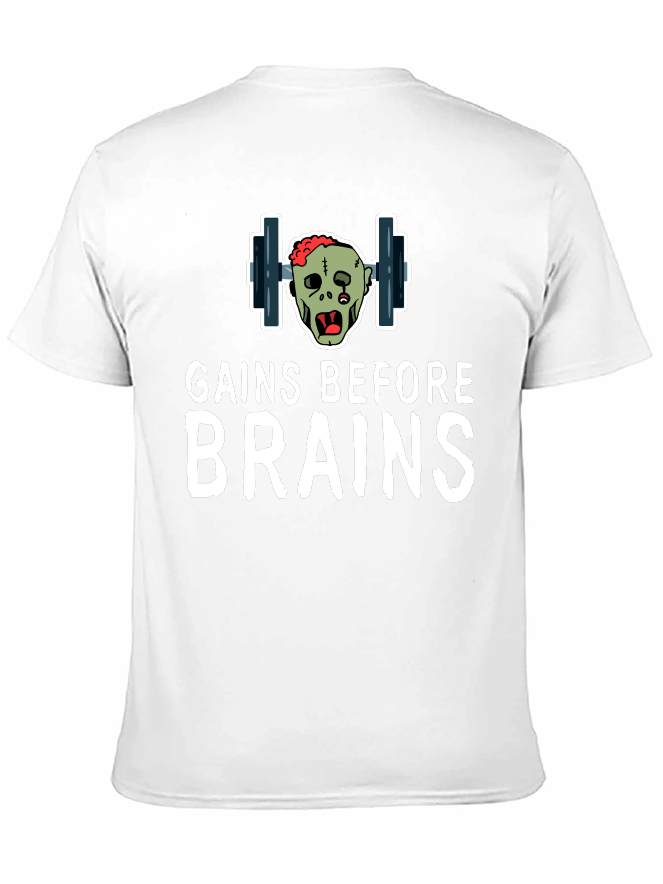 Gains Before Brains Zombie Gym T-Shirt