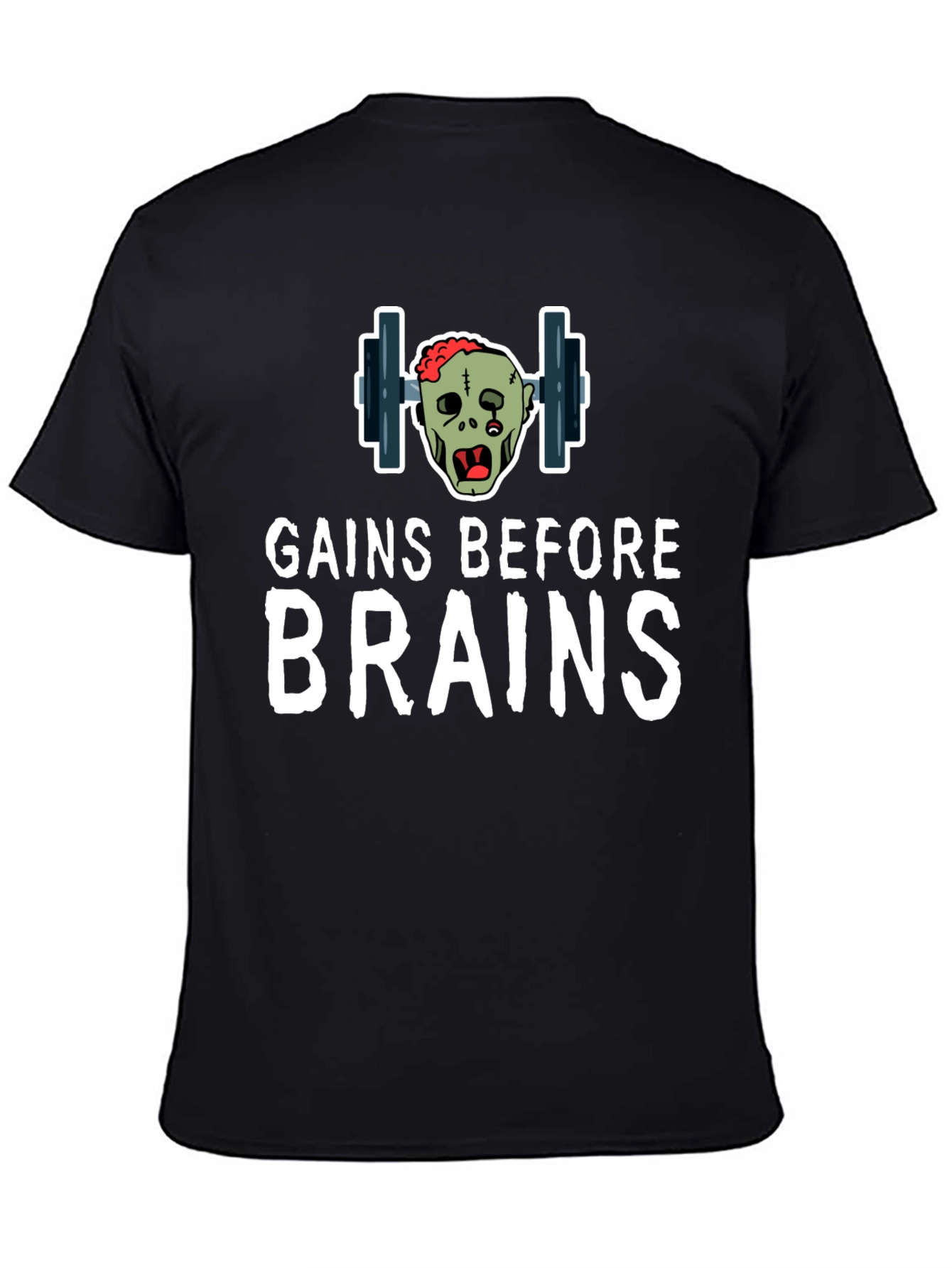 Gains Before Brains Zombie Gym T-Shirt