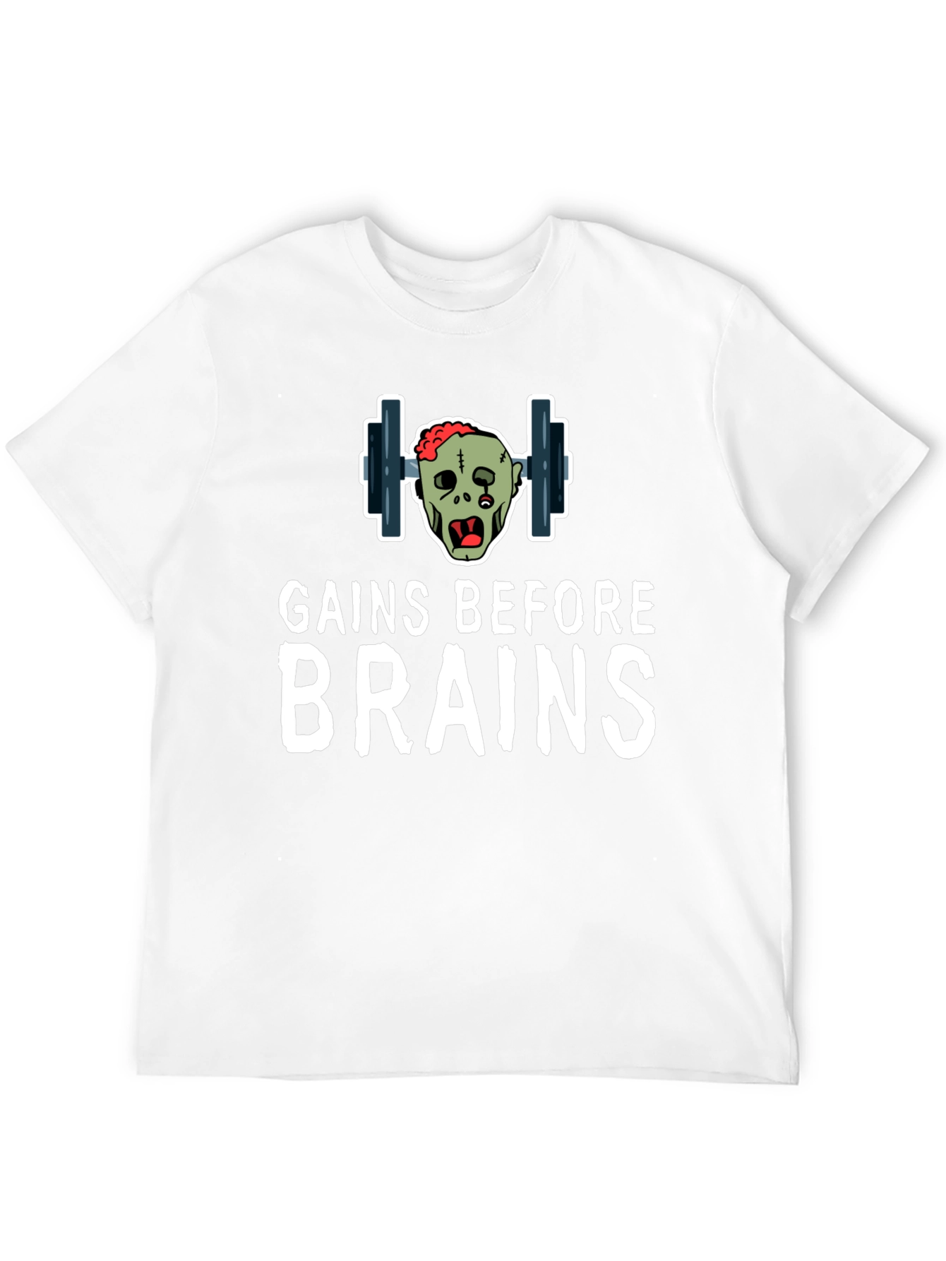 Gains Before Brains Zombie Gym T-Shirt