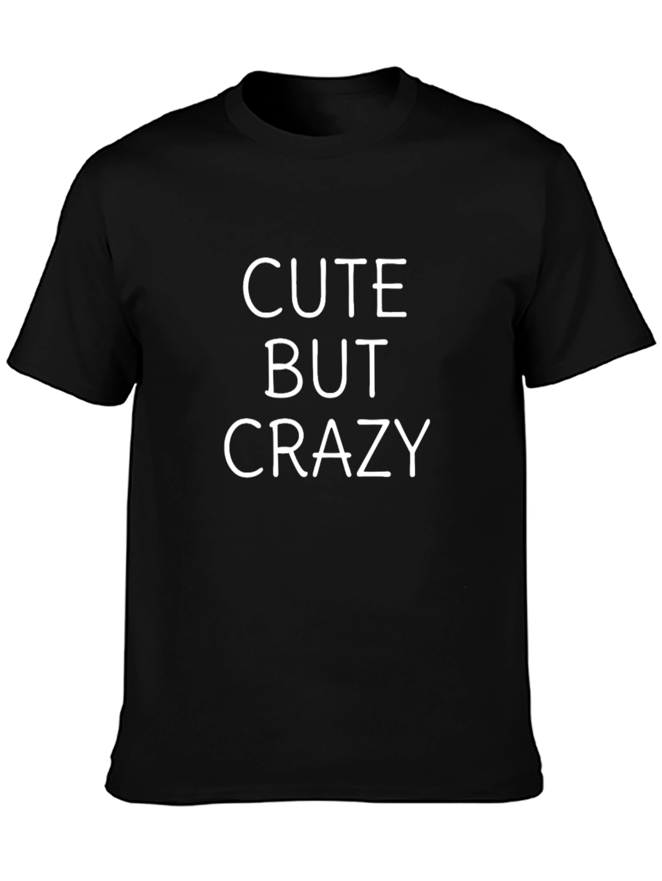 Cute But Crazy Graphic Tee - Black Cotton T-Shirt