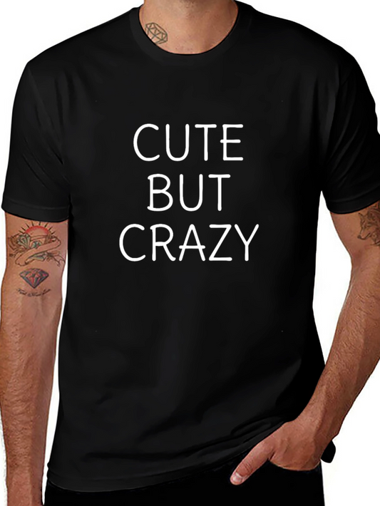 Cute But Crazy Graphic Tee - Black Cotton T-Shirt