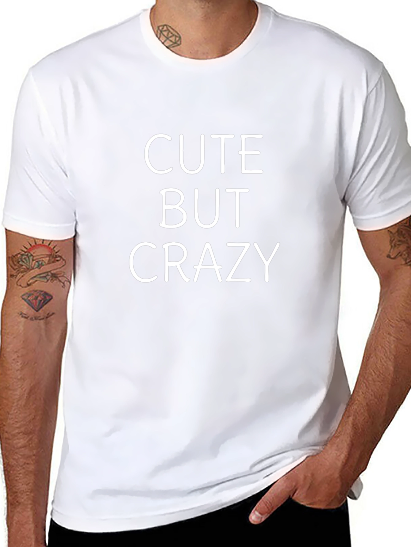 Cute But Crazy Graphic Tee - Black Cotton T-Shirt