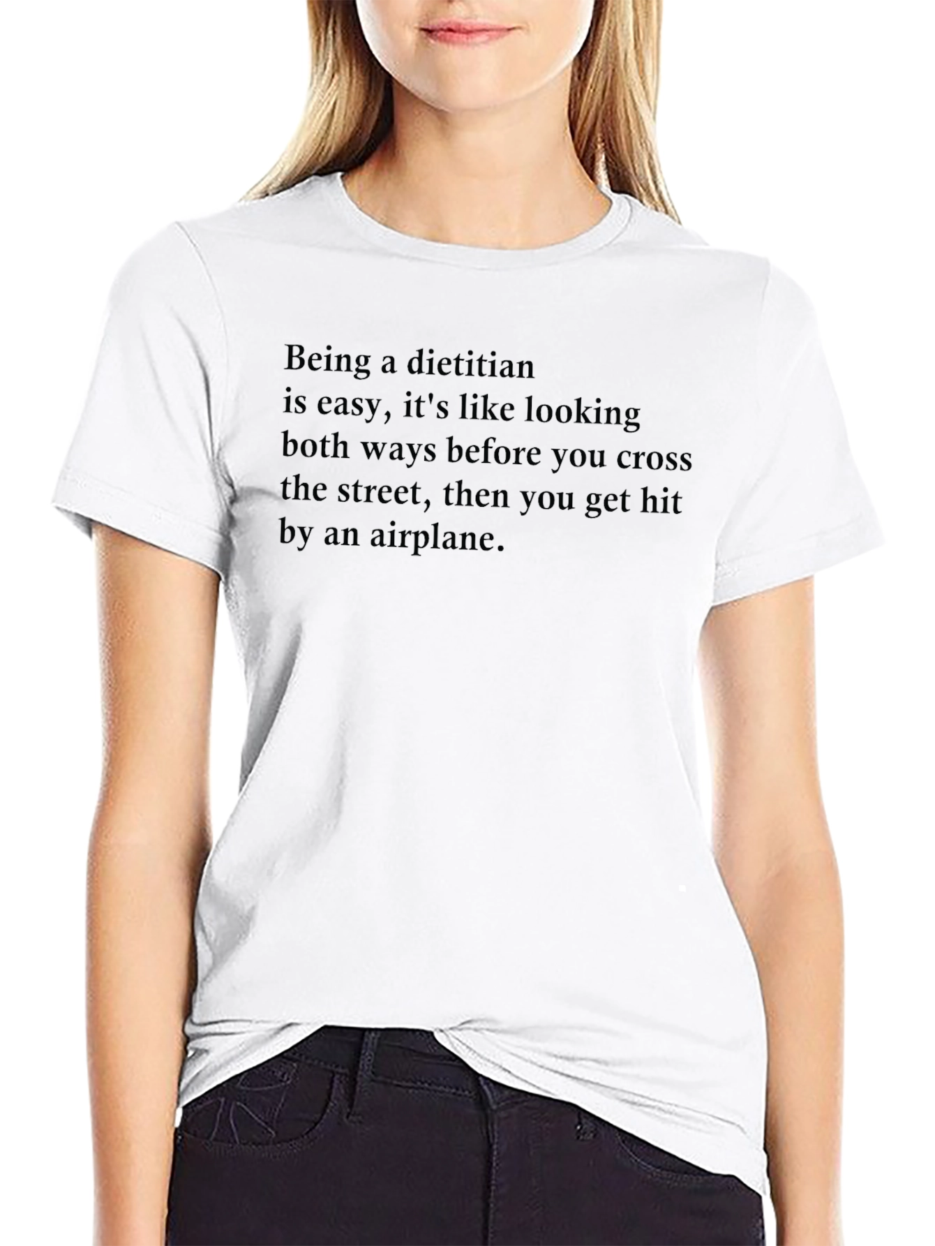 Dietitian Humor T-Shirt - Airplane Crossing Joke