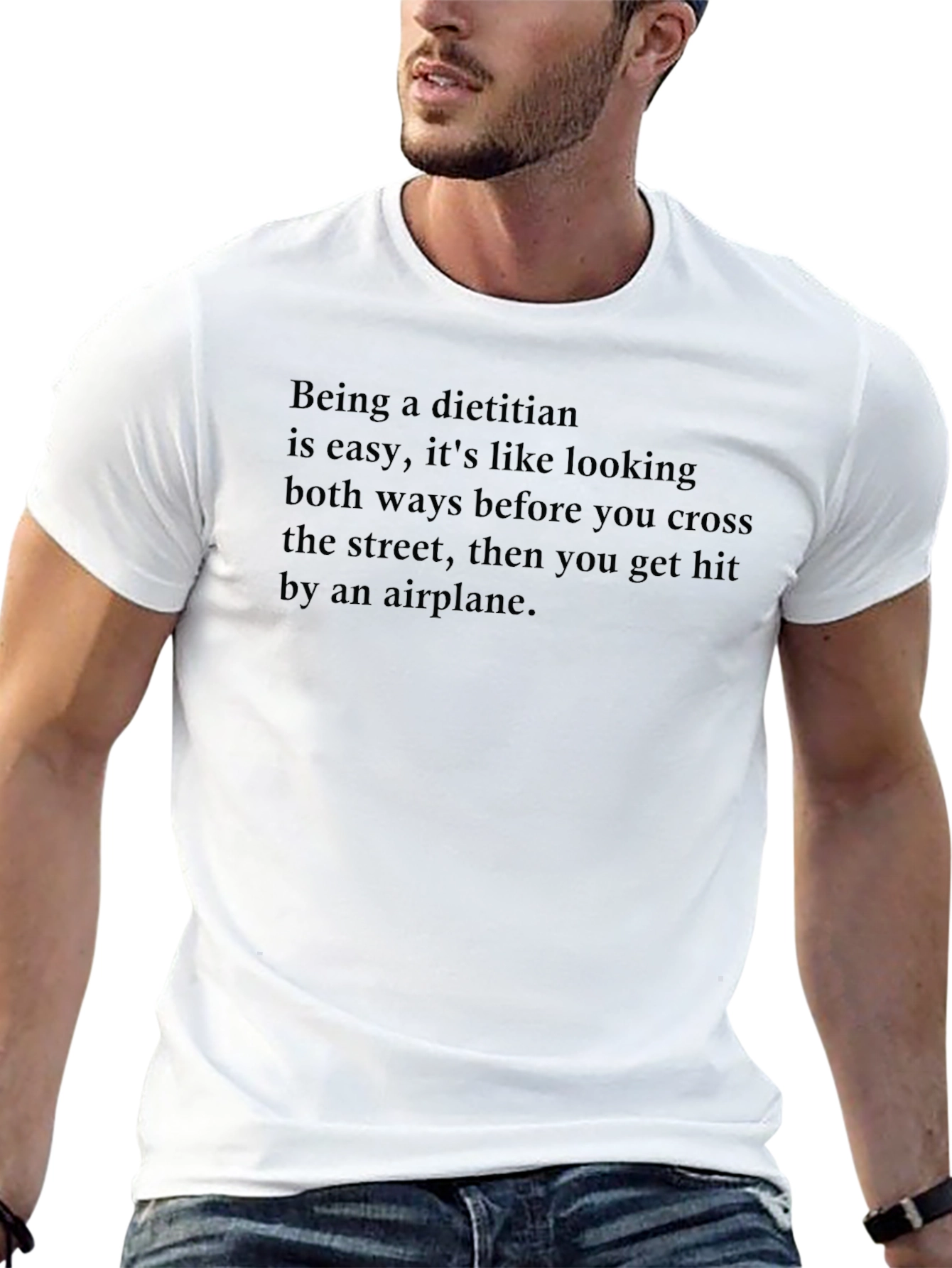 Dietitian Humor T-Shirt - Airplane Crossing Joke