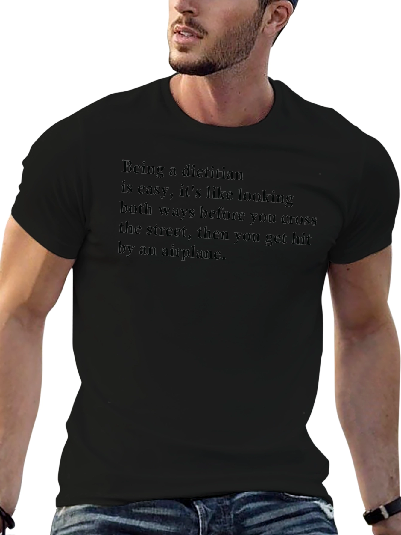 Dietitian Humor T-Shirt - Airplane Crossing Joke