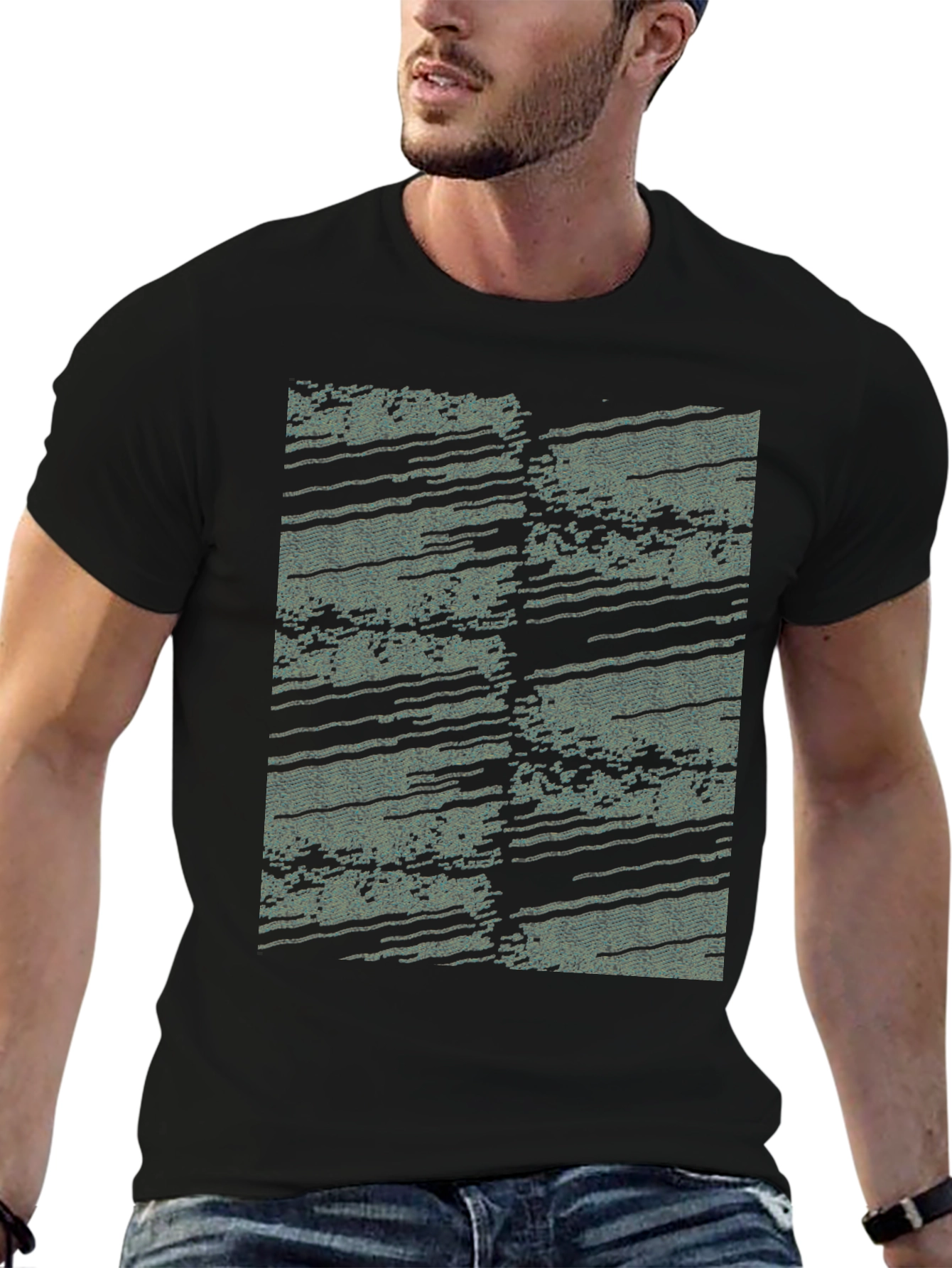 Abstract Pattern Black T-Shirt