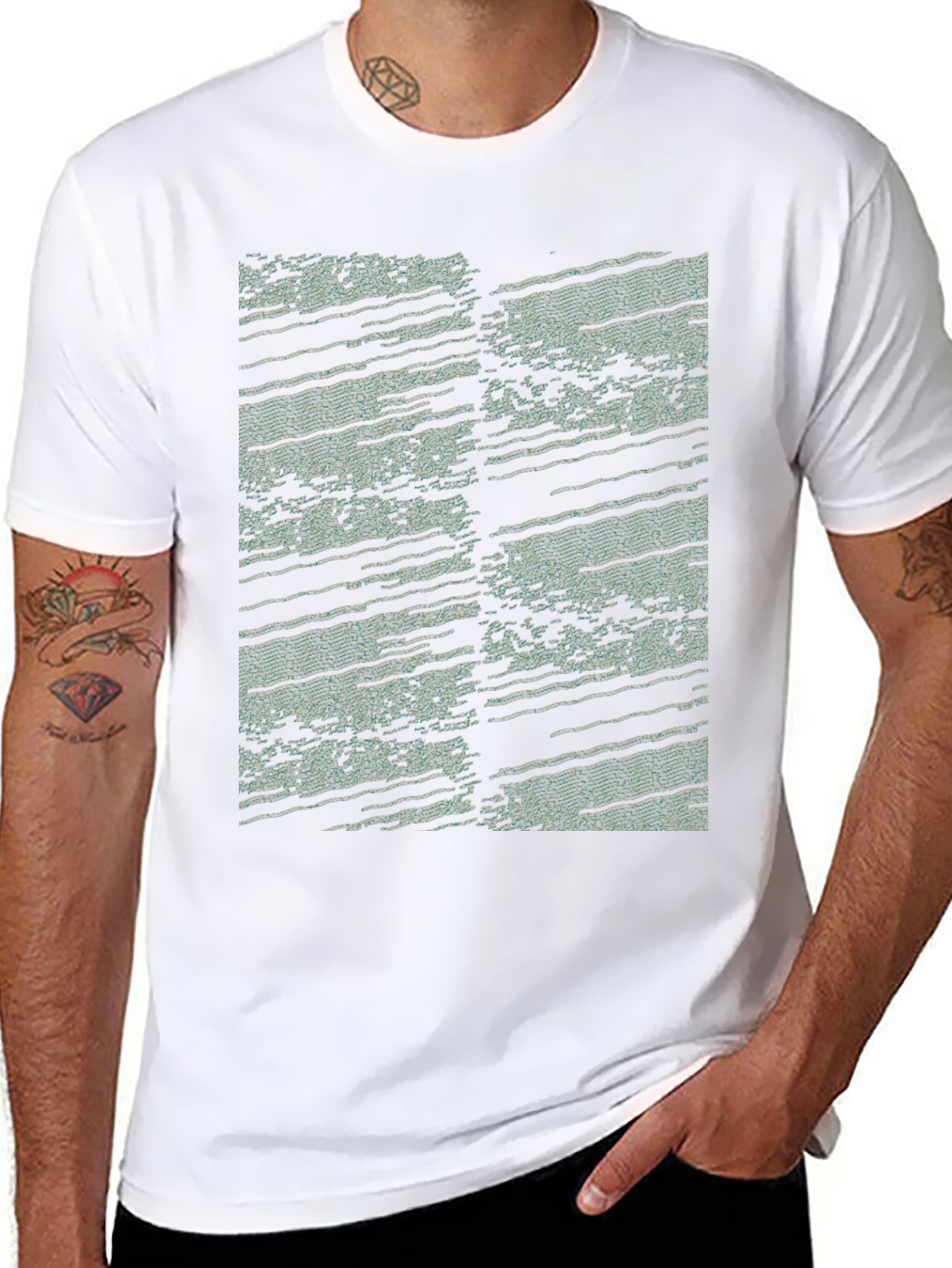 Abstract Pattern Black T-Shirt