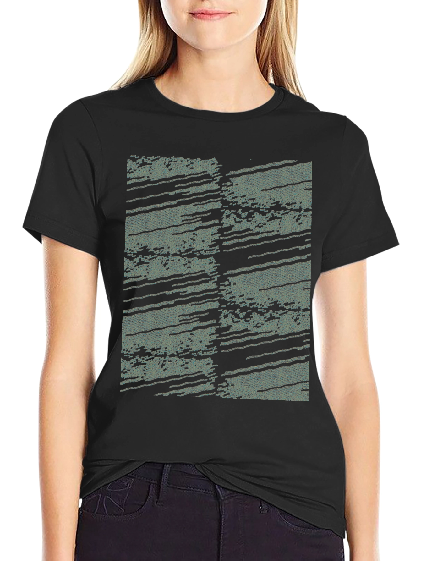 Abstract Pattern Black T-Shirt