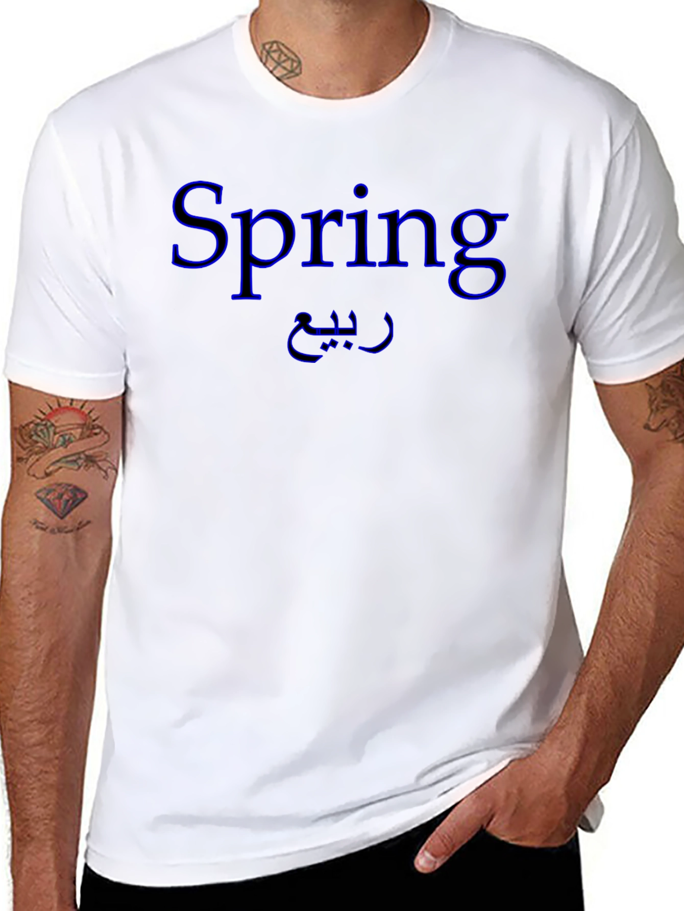 Spring Graphic Tee - Black Cotton T-Shirt