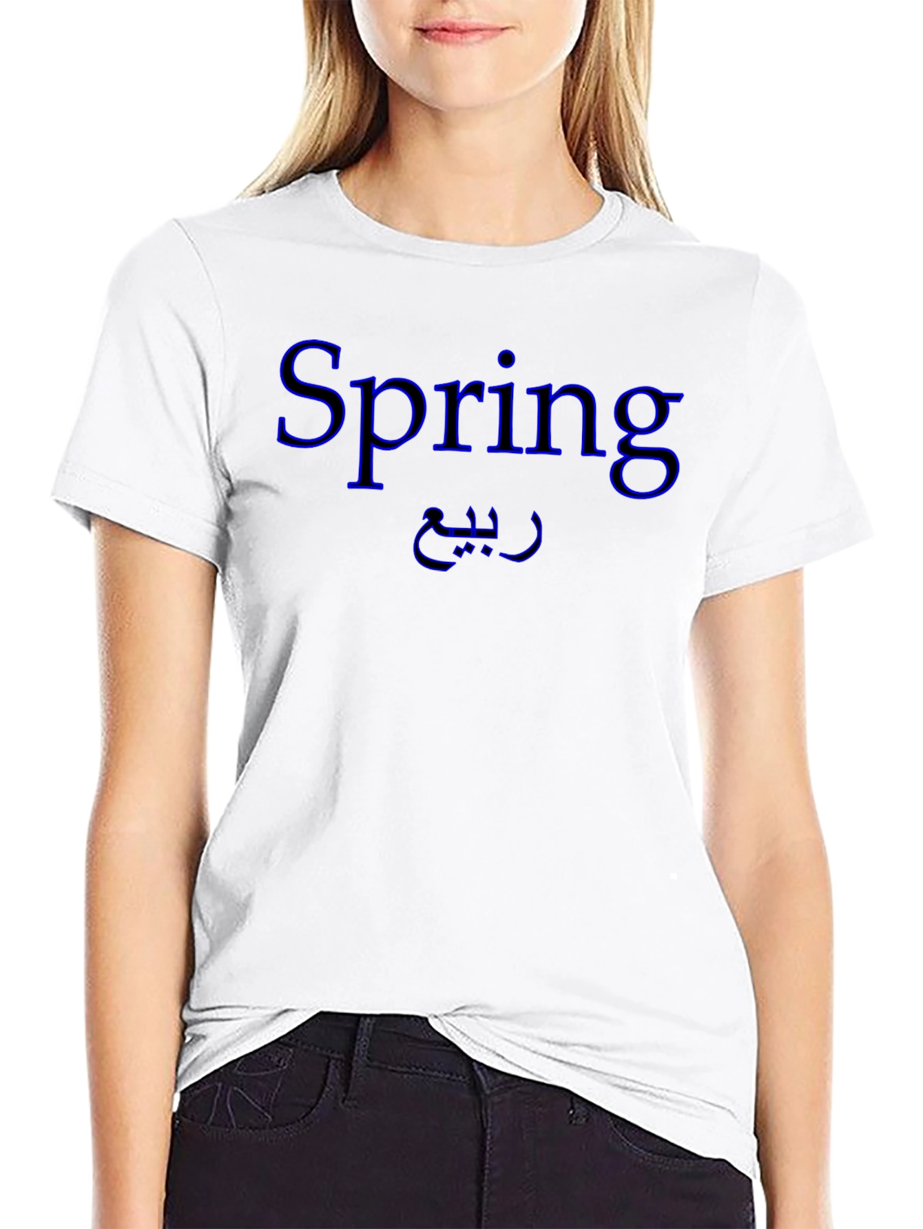 Spring Graphic Tee - Black Cotton T-Shirt