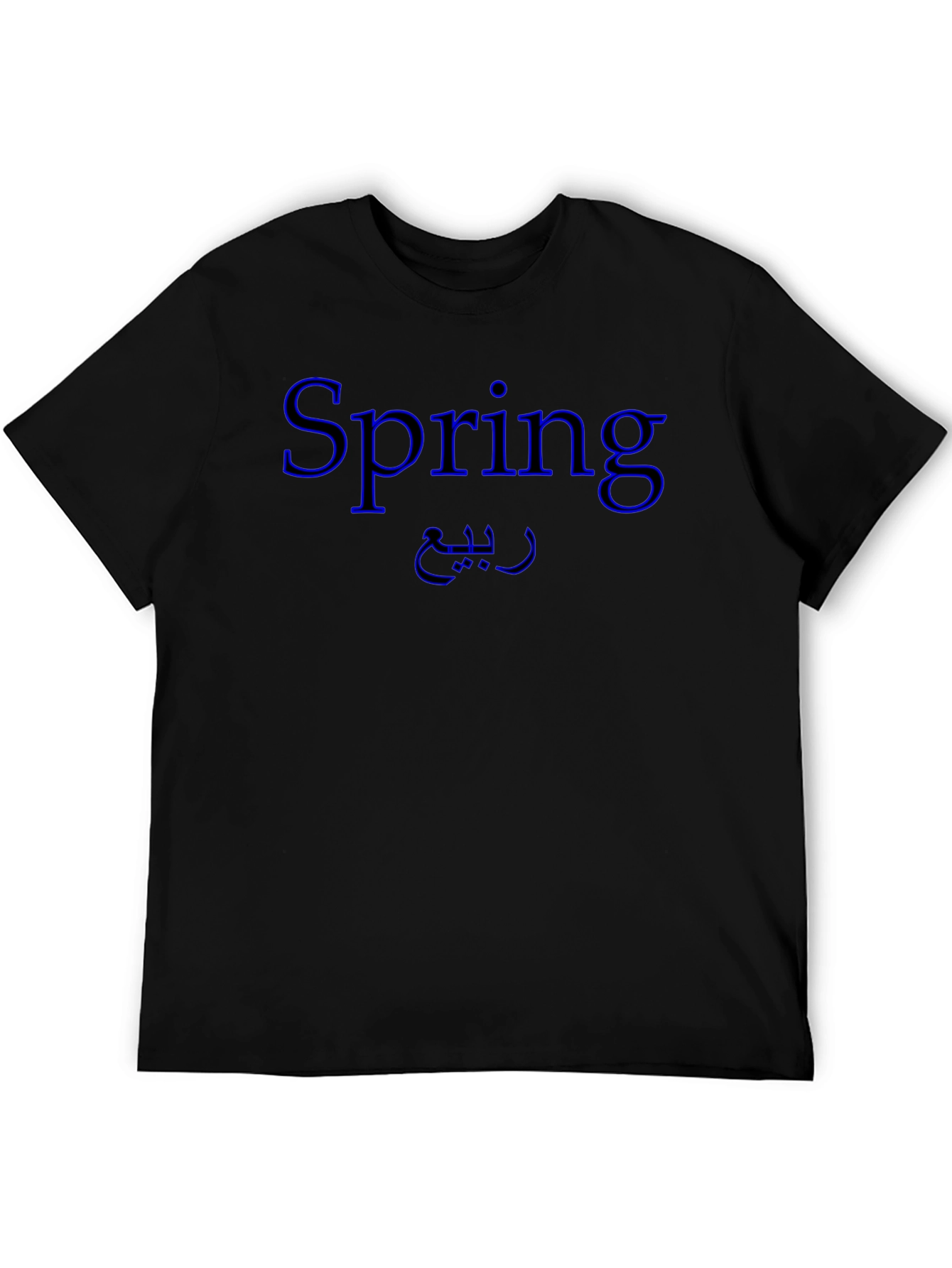 Spring Graphic Tee - Black Cotton T-Shirt