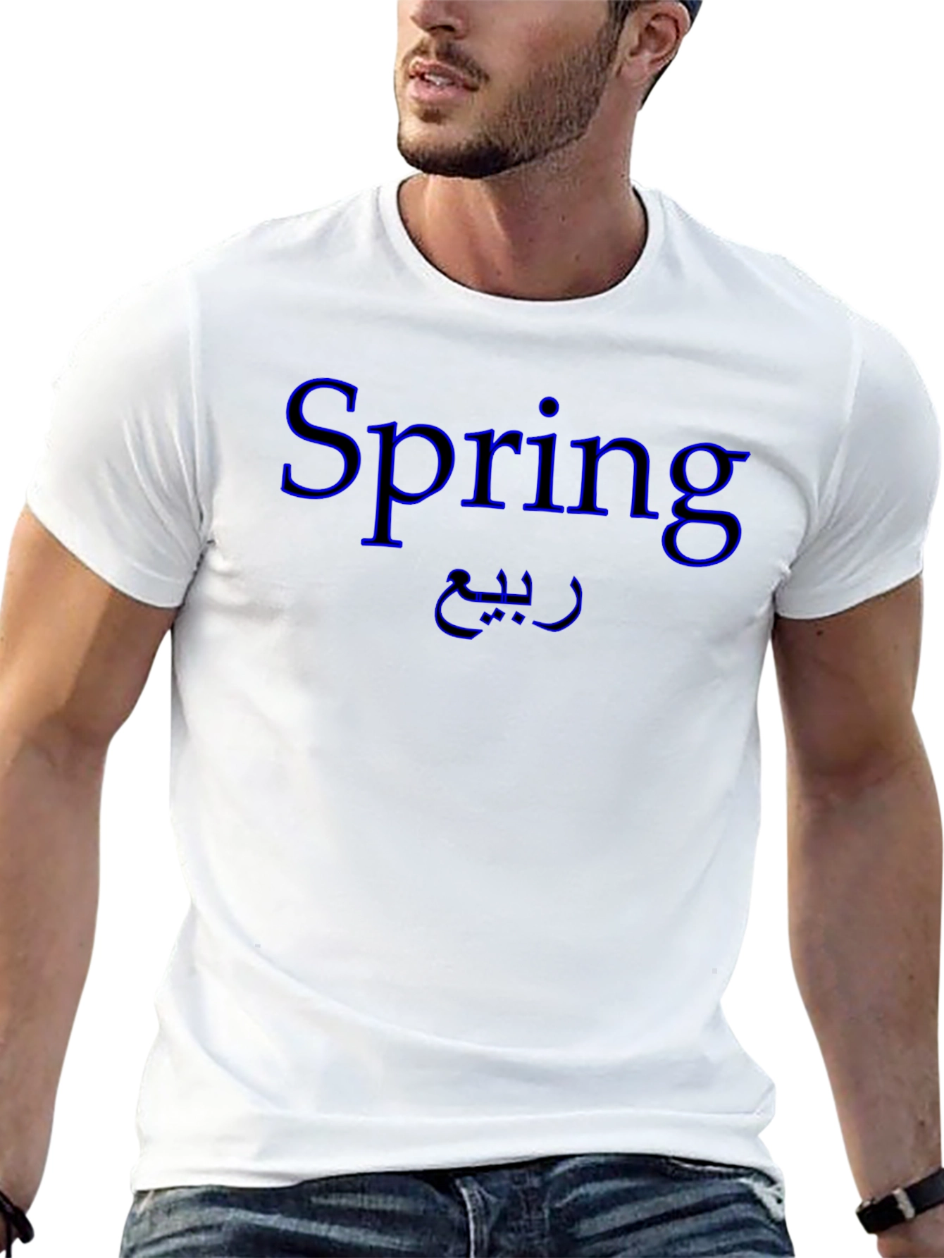 Spring Graphic Tee - Black Cotton T-Shirt