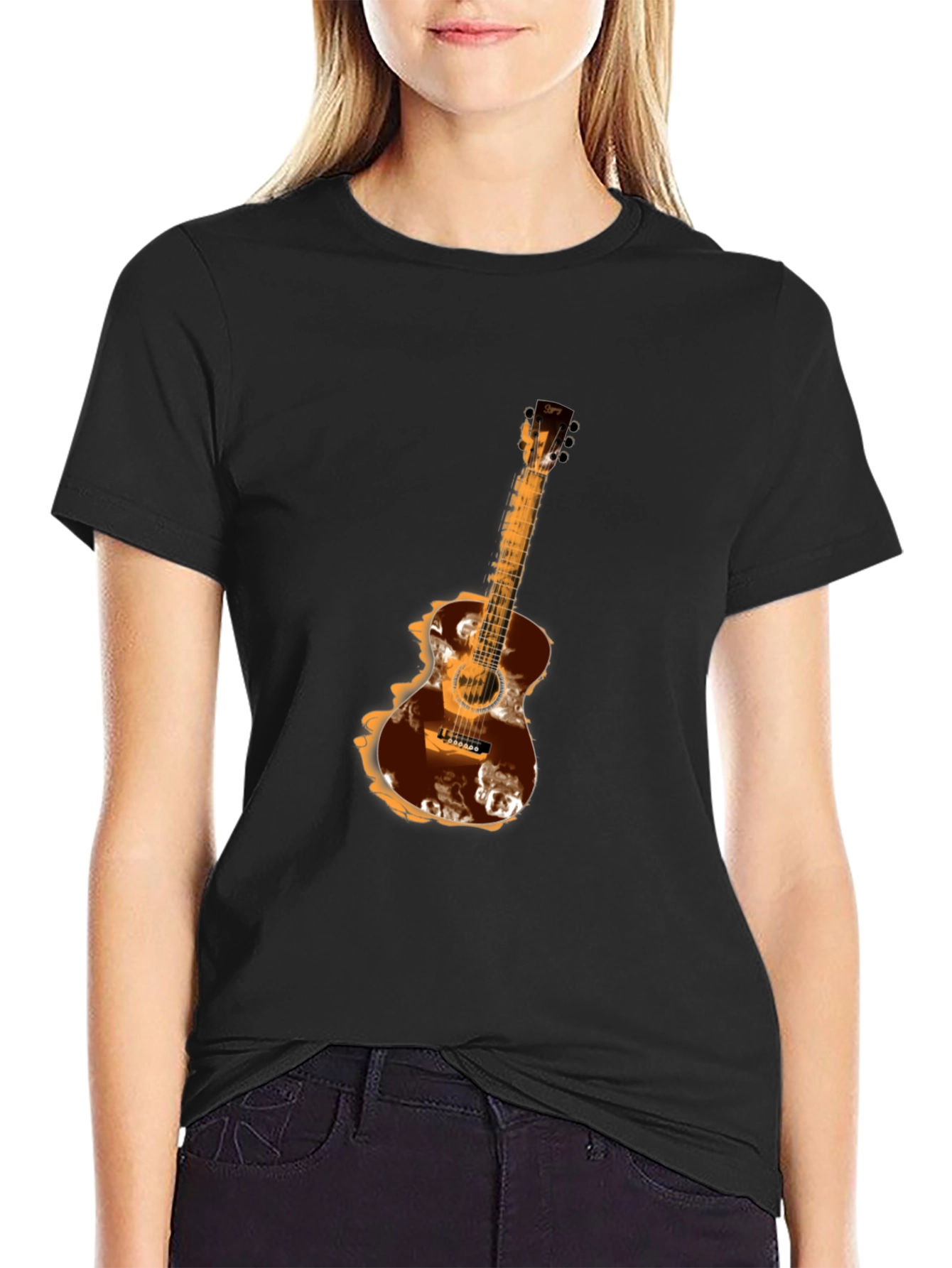 Guitar Graphic Tee - Mens Black T-Shirt
