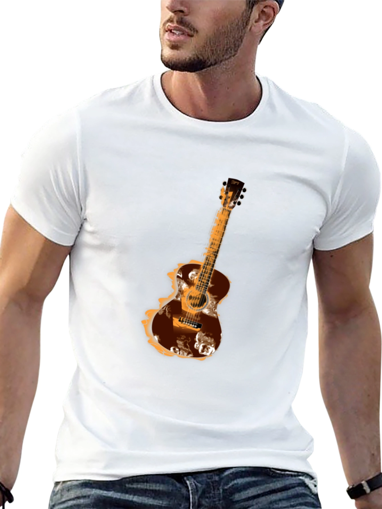 Guitar Graphic Tee - Mens Black T-Shirt
