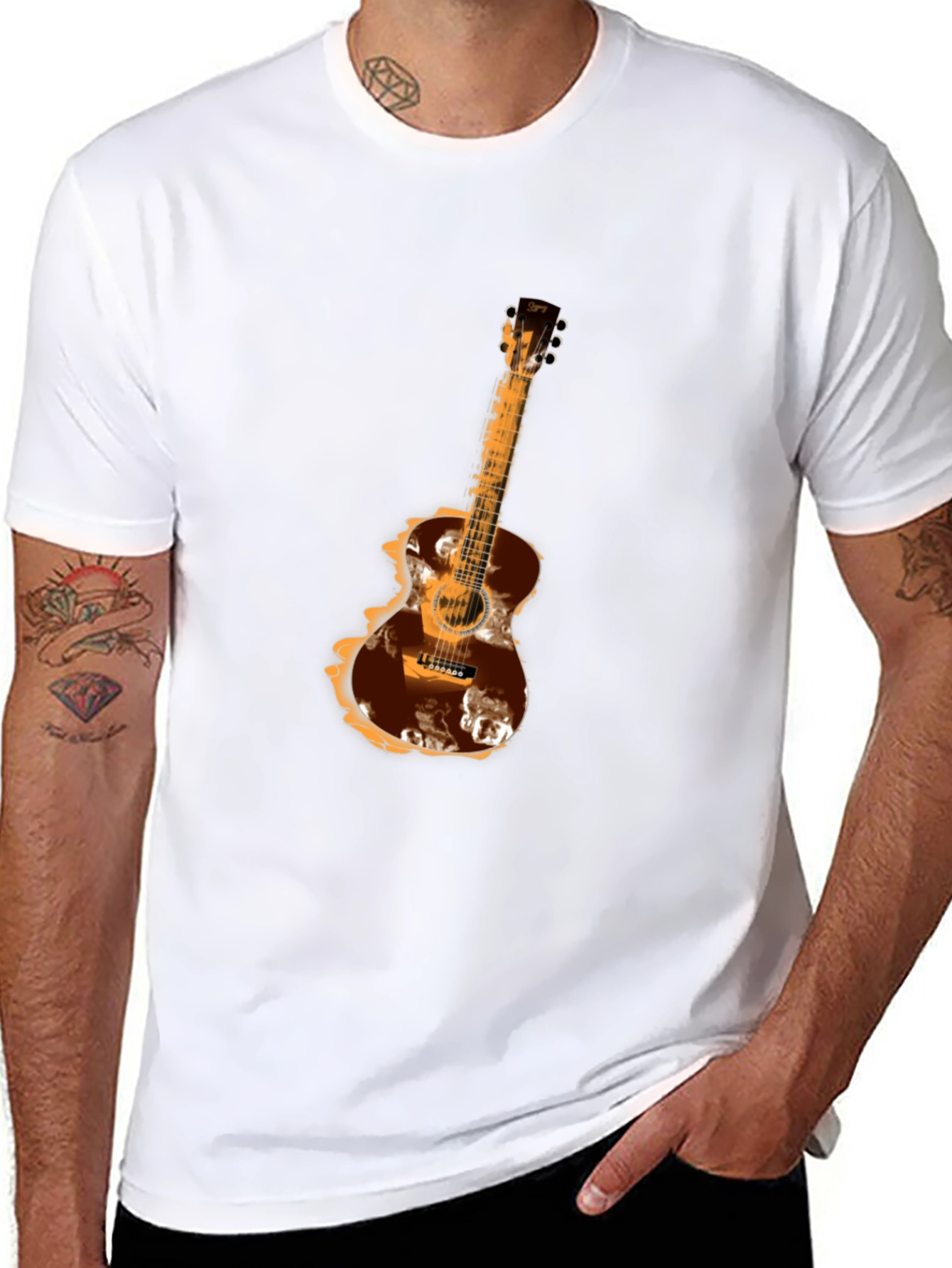 Guitar Graphic Tee - Mens Black T-Shirt