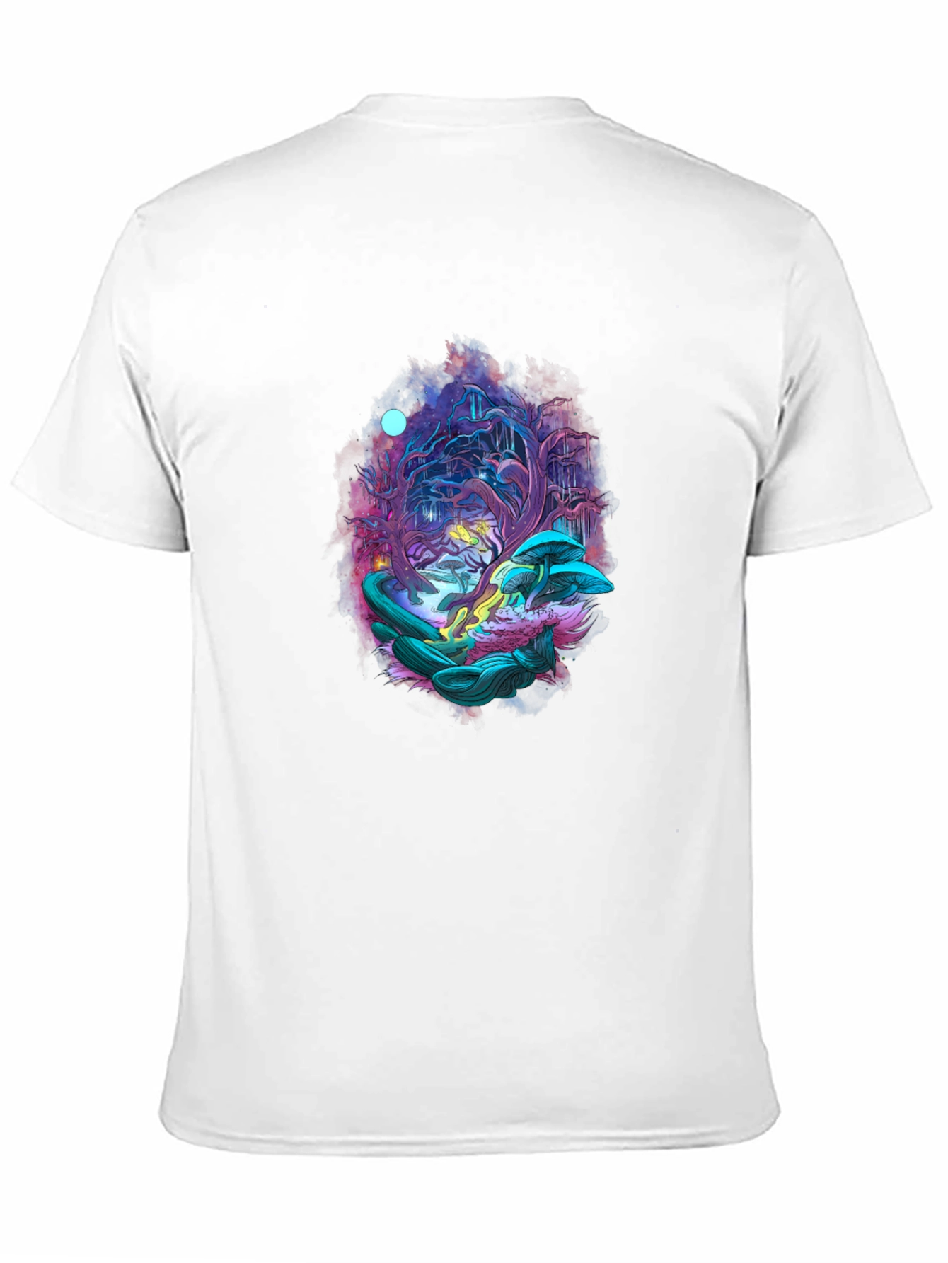 Mystical Forest Graphic Tee - Black Cotton Blend