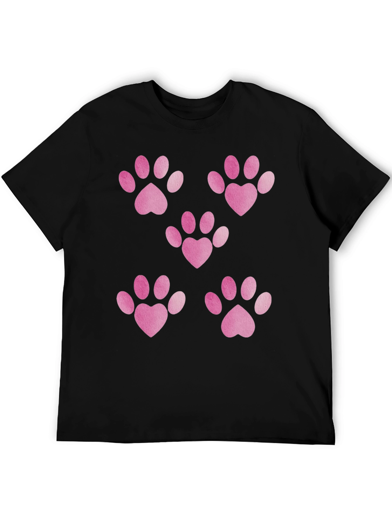 Heart Paw Print Black T-Shirt